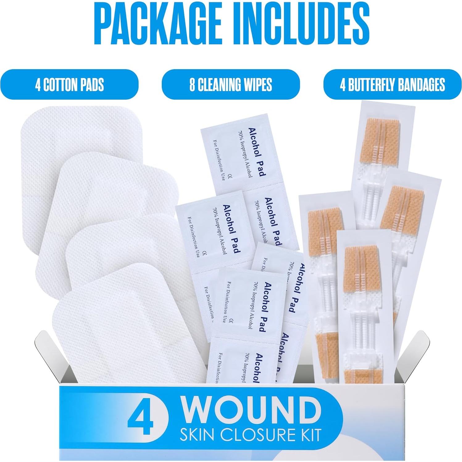 Tiras de Cierre de Heridas Houseables, Kit de 4 Unidades