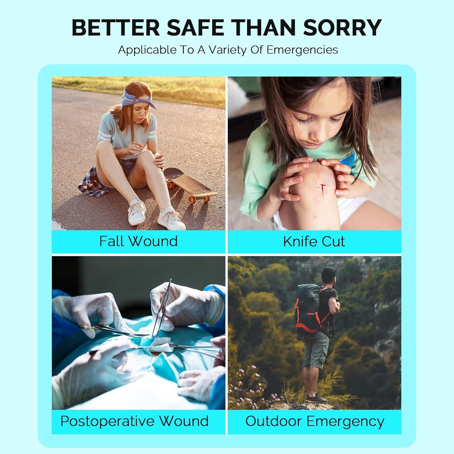 Kit de Cierre de Heridas de Emergencia Greetmed 5 Pcs