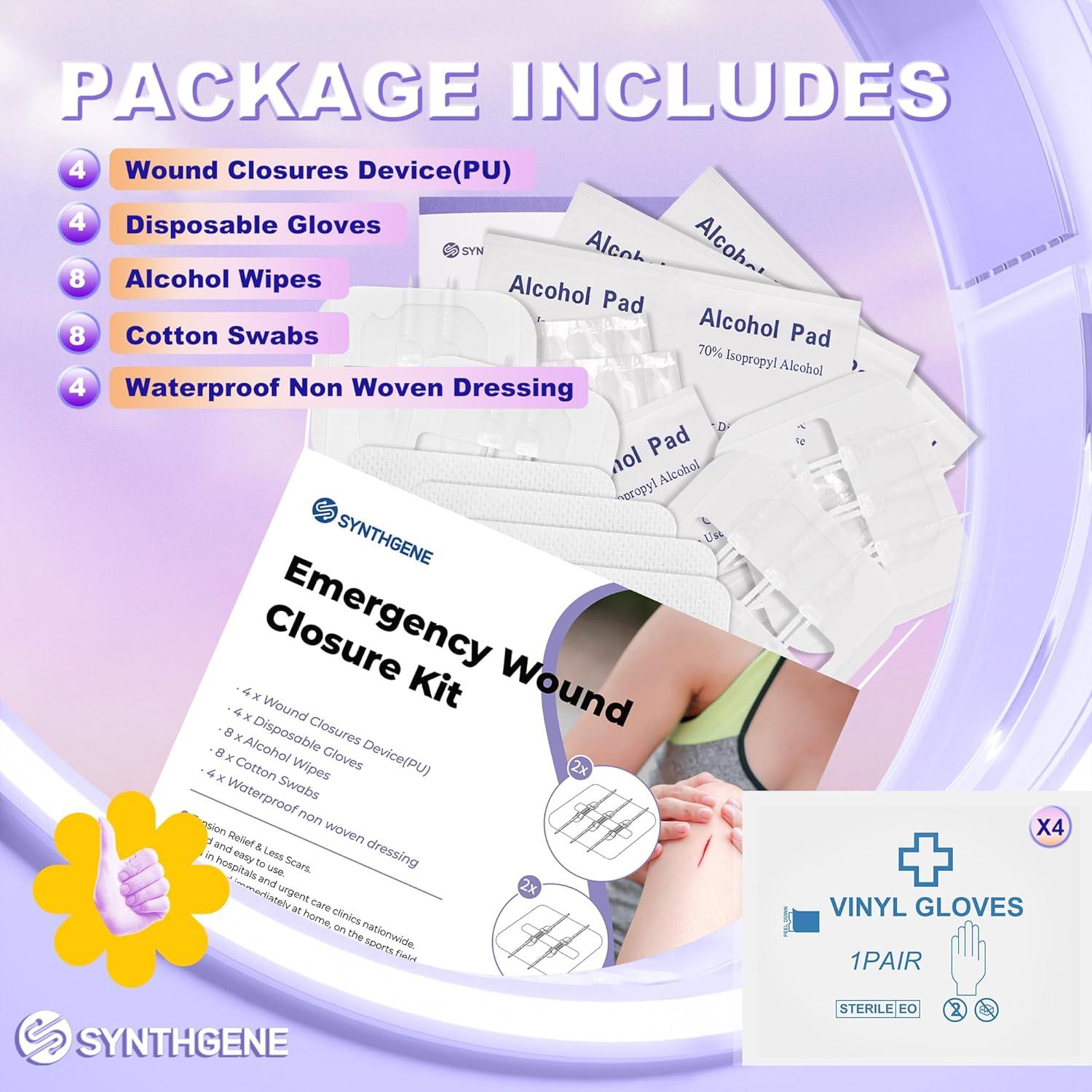 Kit de Cierre de Heridas Mariposa SYNTHGENE 4 Pcs 6.0-7.1cm