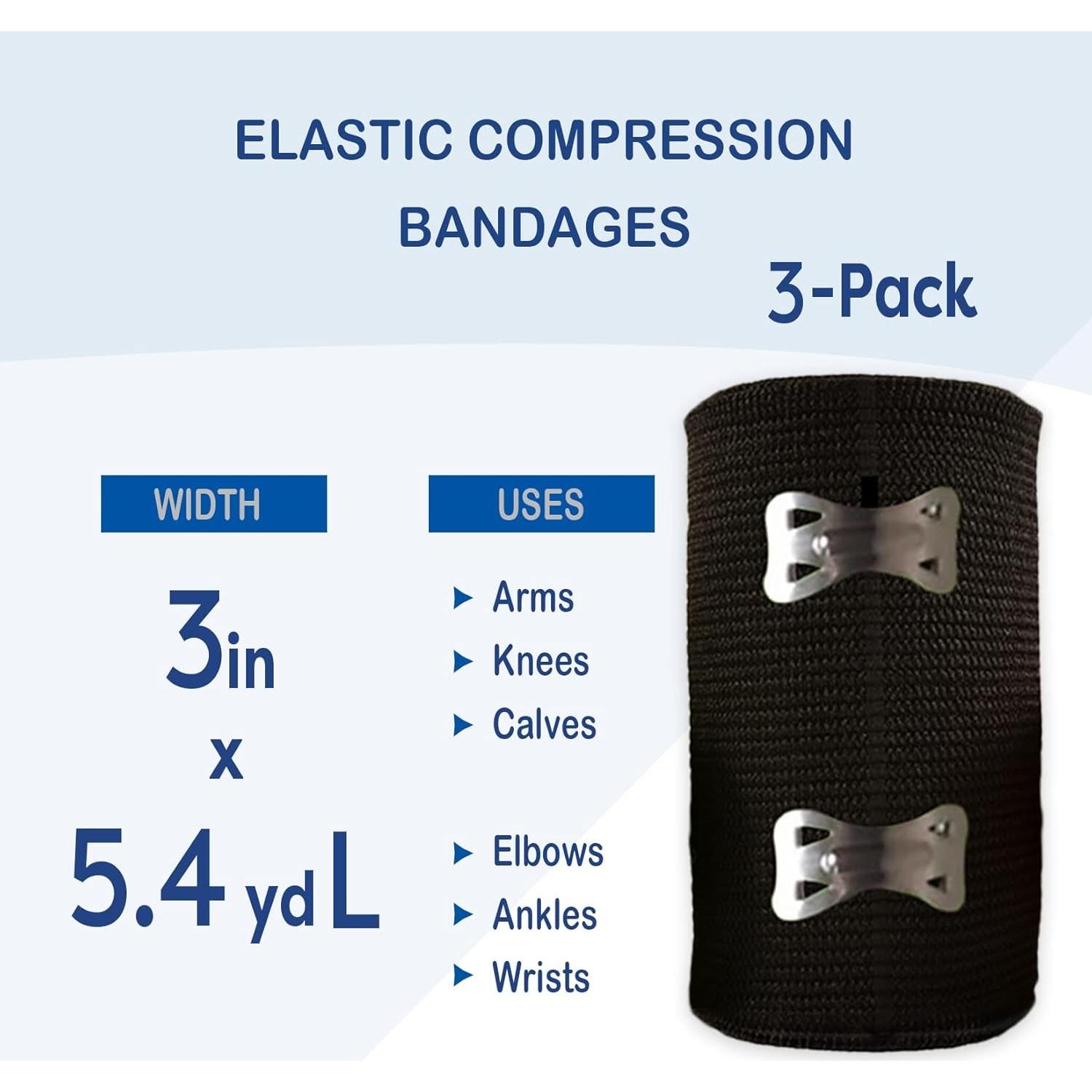 Venda elástica Degasa 3-pack 7.62 cm x 5.4 m para esguinces