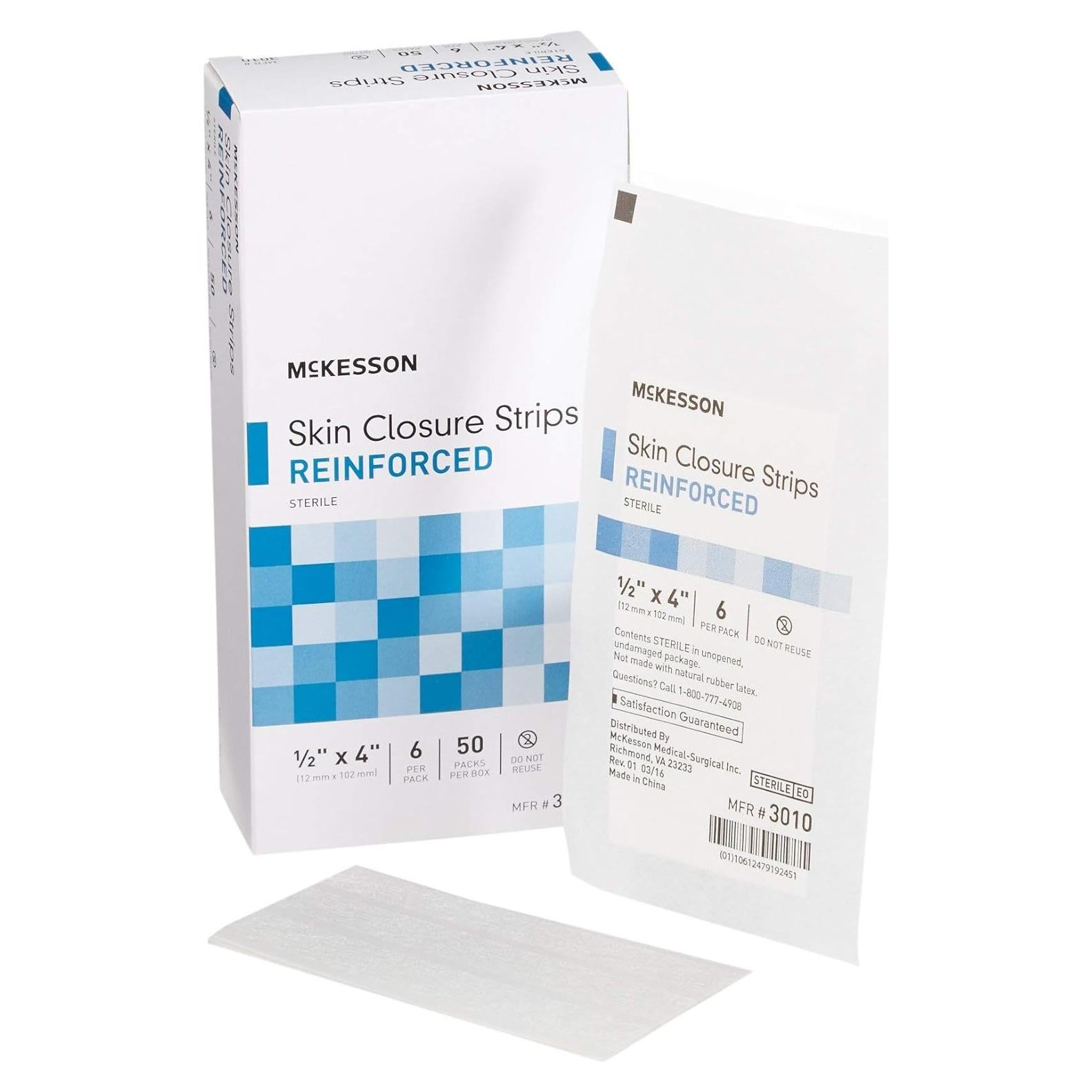 Tiras de Cierre de Piel Estériles McKesson 1.27 cm x 10.16 cm, 50 Unidades