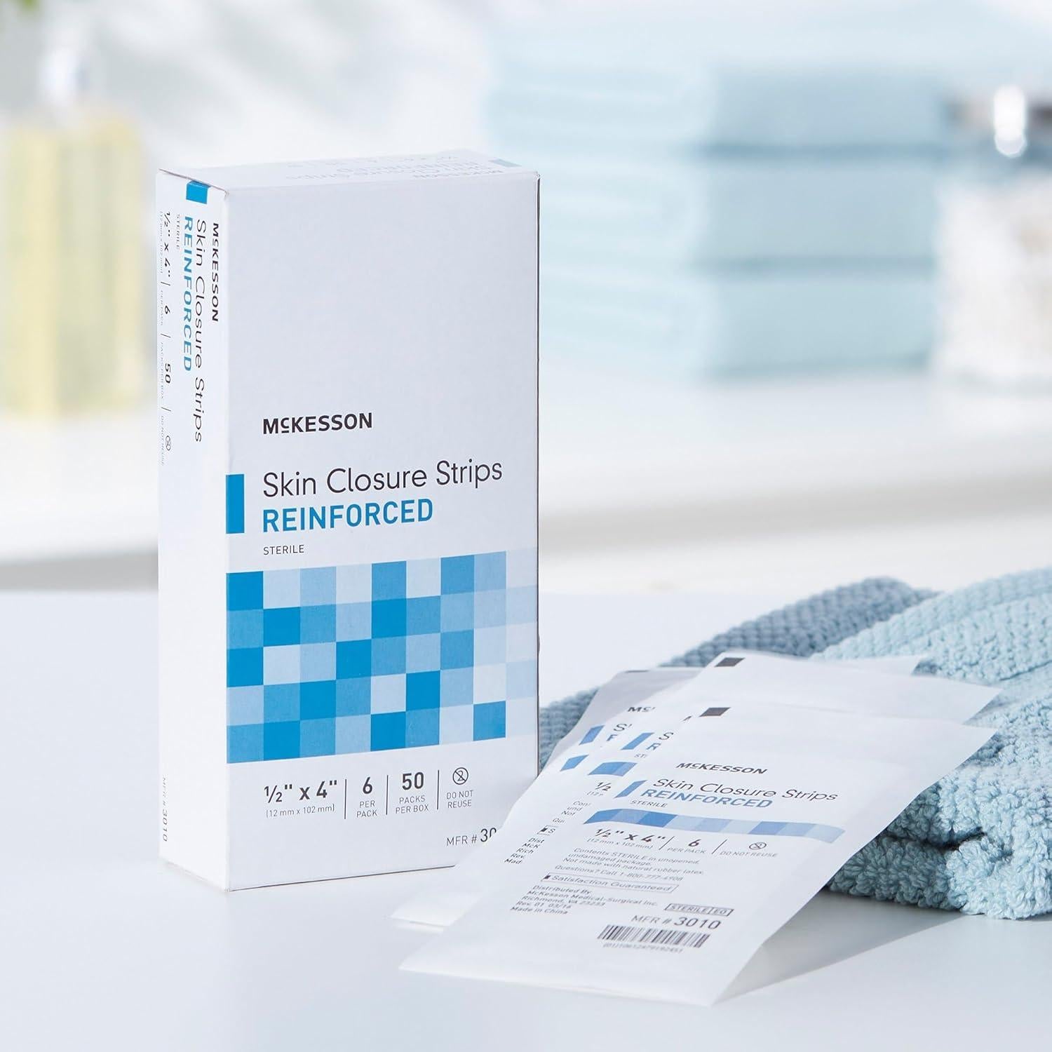 Tiras de Cierre de Piel Estériles McKesson 1.27 cm x 10.16 cm, 50 Unidades