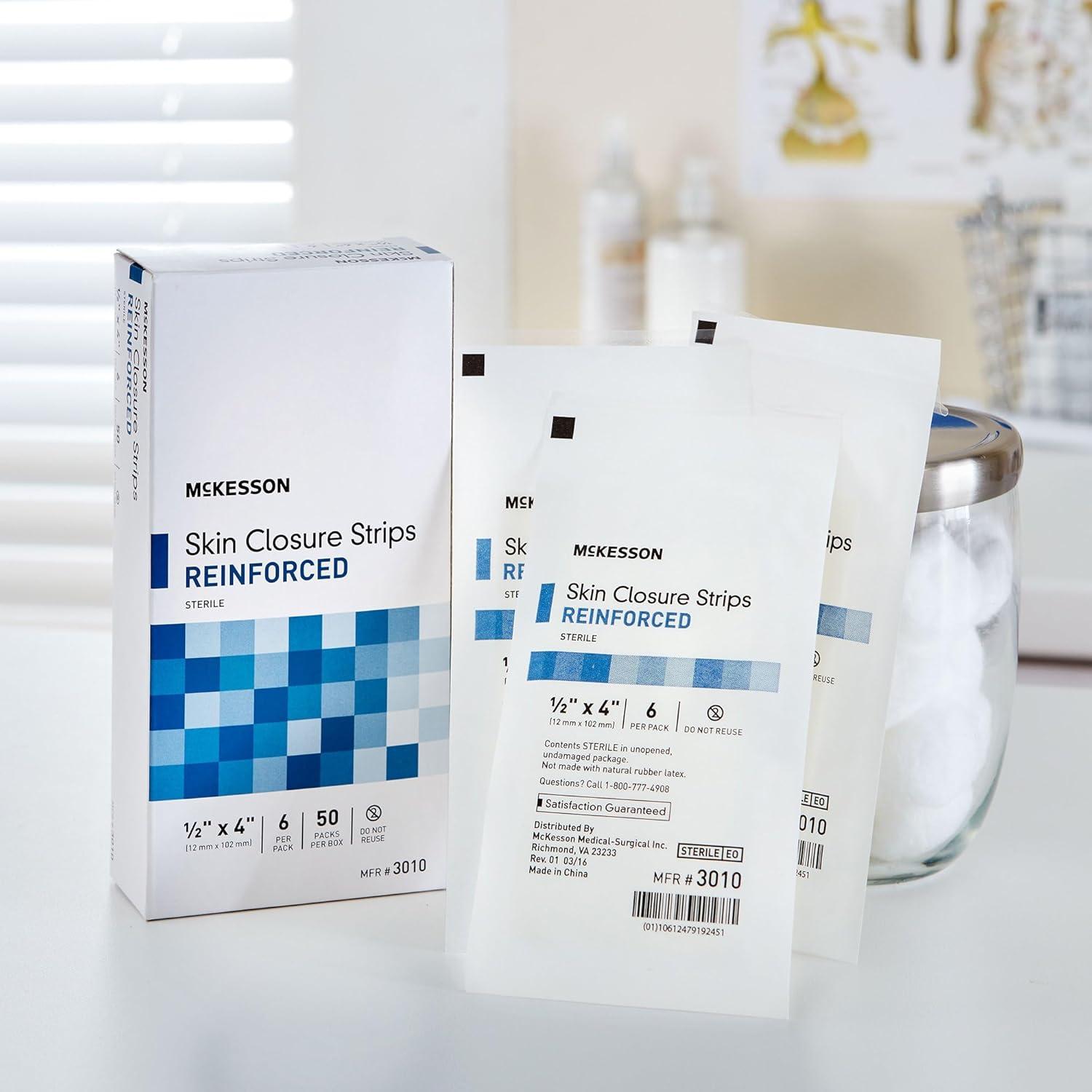 Tiras de Cierre de Piel Estériles McKesson 1.27 cm x 10.16 cm, 50 Unidades