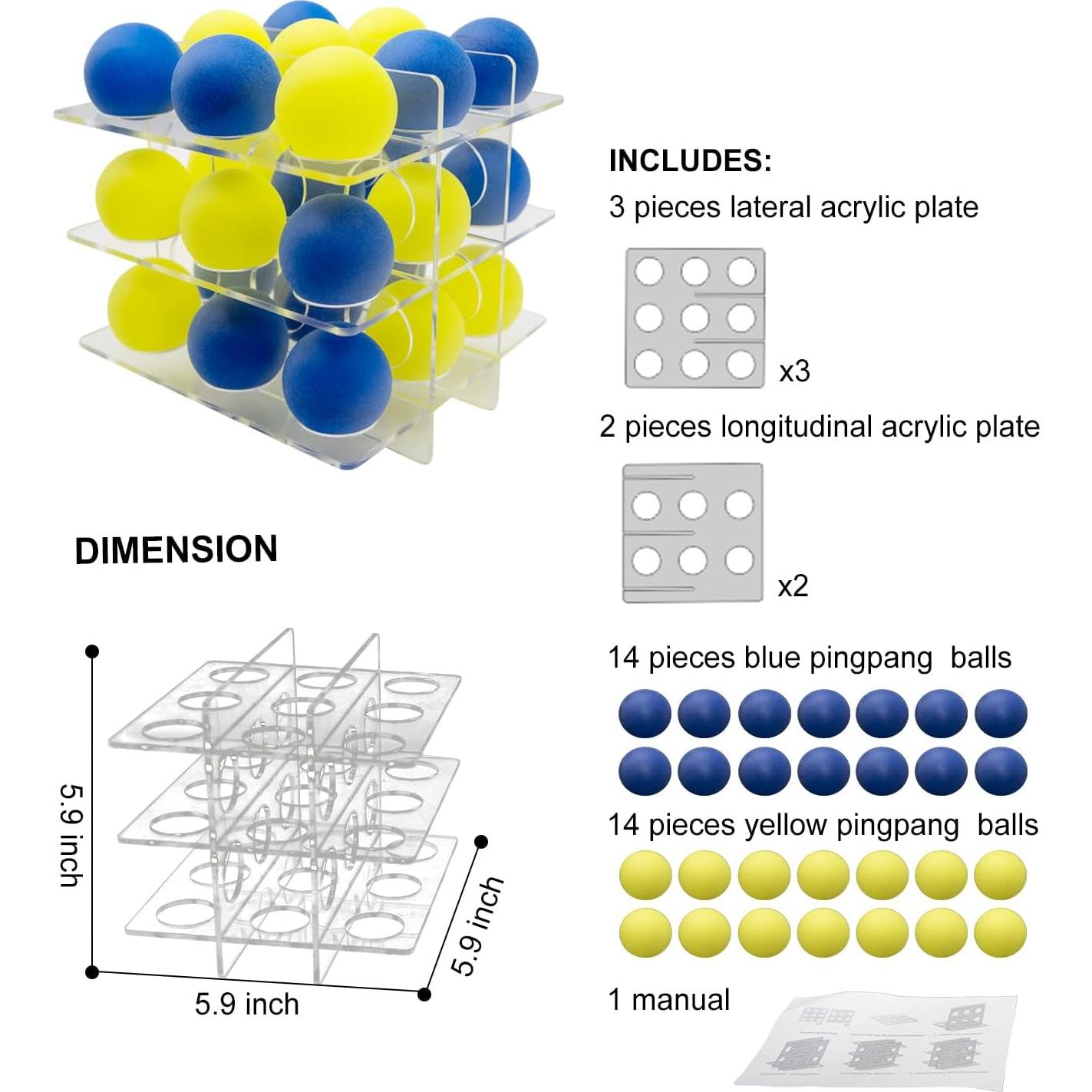 Juego de Tres en Raya 3D Qubic - Zhihe - Estrategia Familiar