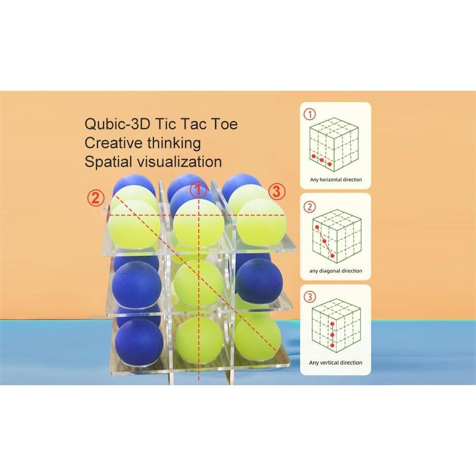 Juego de Tres en Raya 3D Qubic - Zhihe - Estrategia Familiar