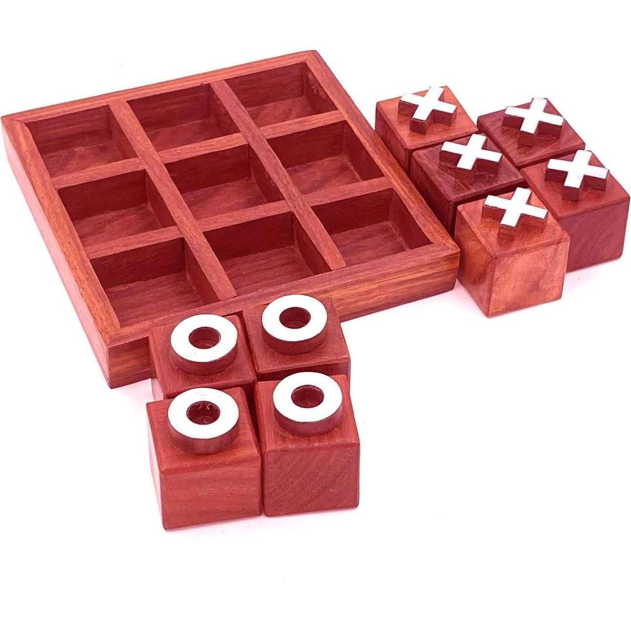 Juego de Tres en Raya de Madera Zyntix - Decoración Elegante