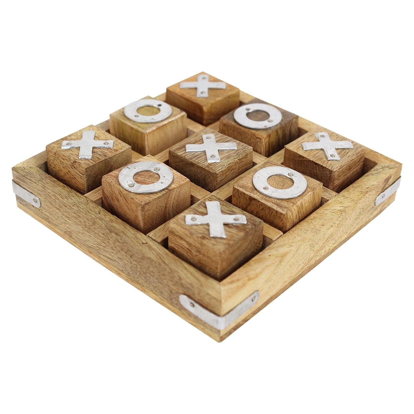 Juego de Tres en Raya de Madera IBLAY - 11.4 cm Hecho a Mano