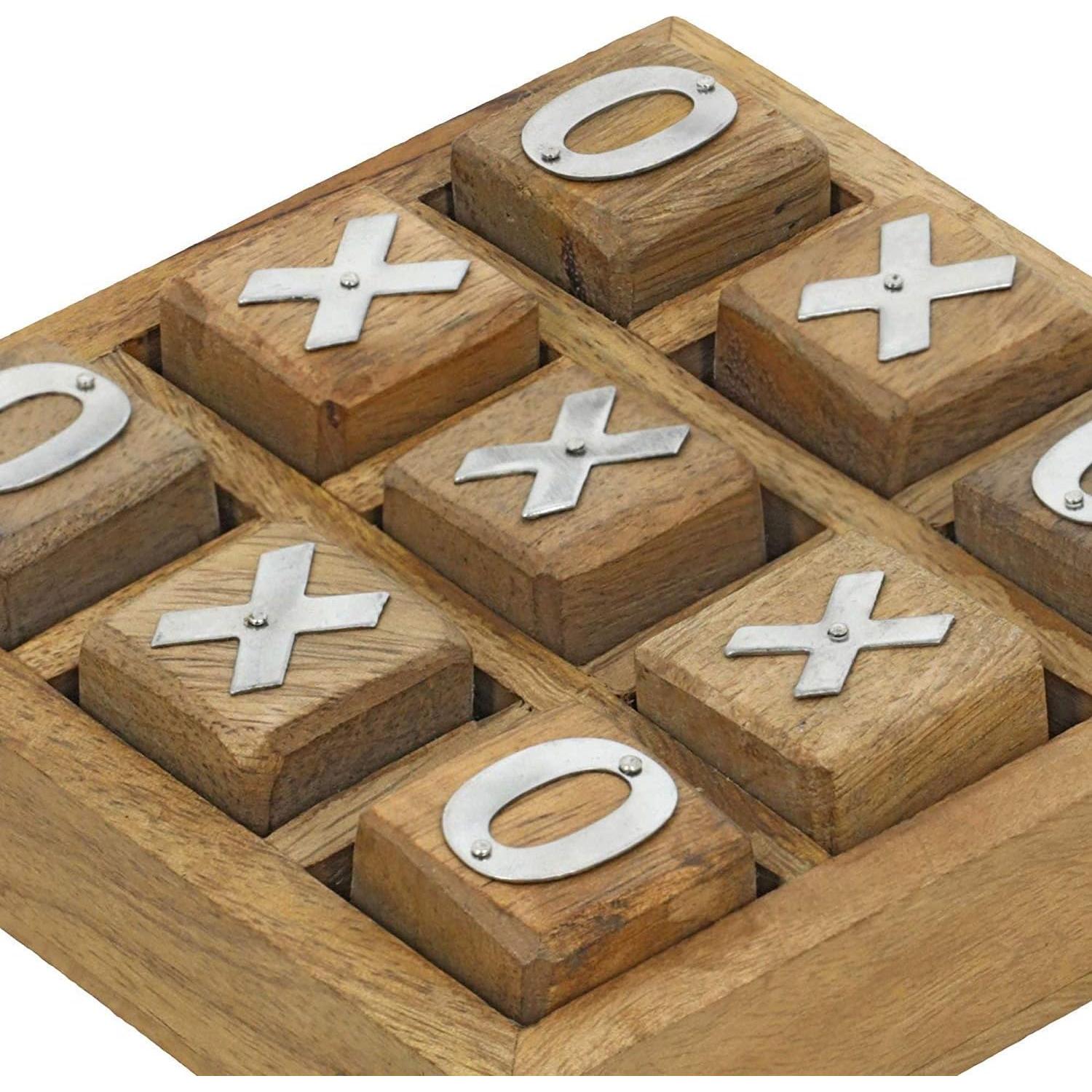 Juego de Tres en Raya de Madera IBLAY - 11.4 cm Hecho a Mano