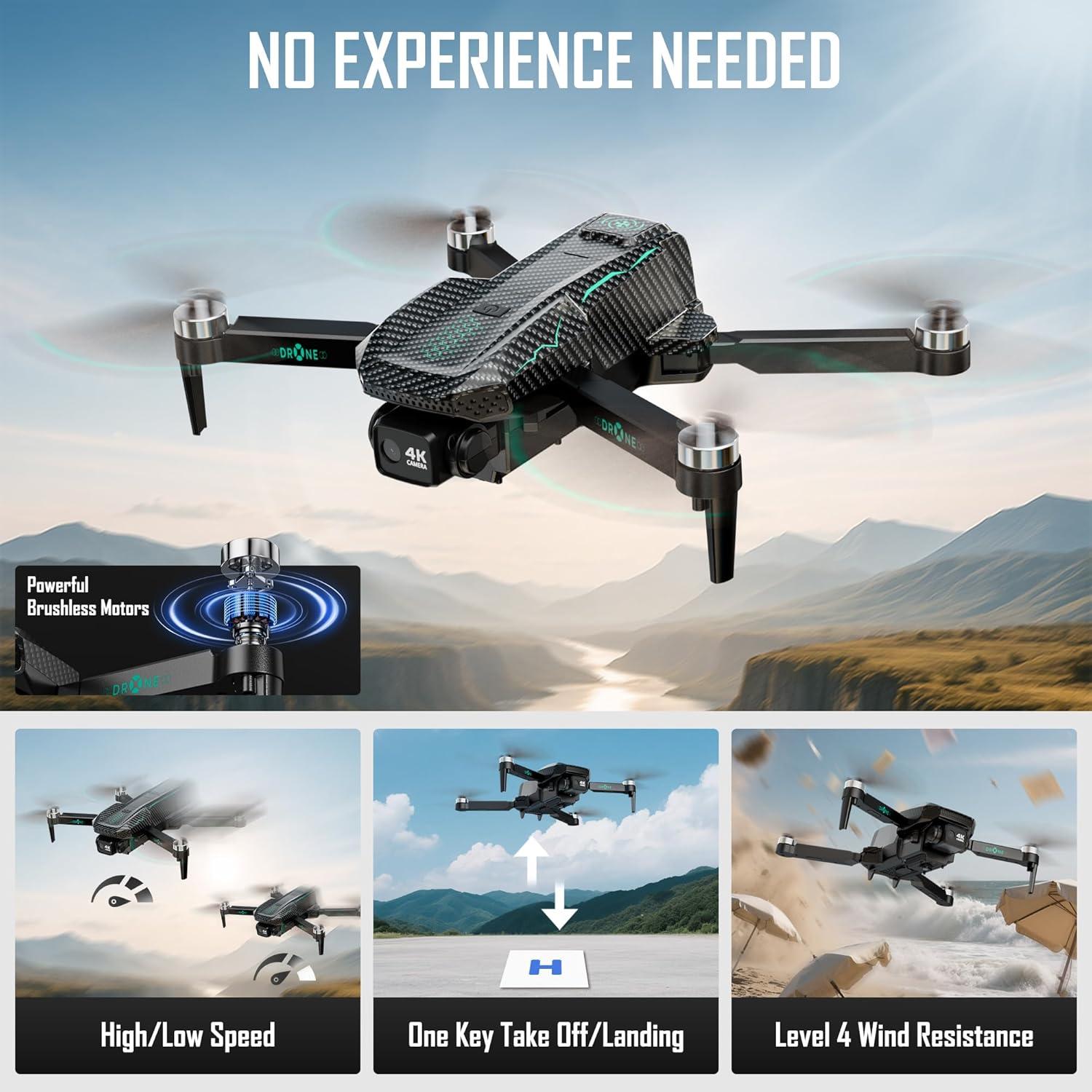 Drone GPS Punieayi ZY-80 PRO con cámara 4K y 90 min vuelo