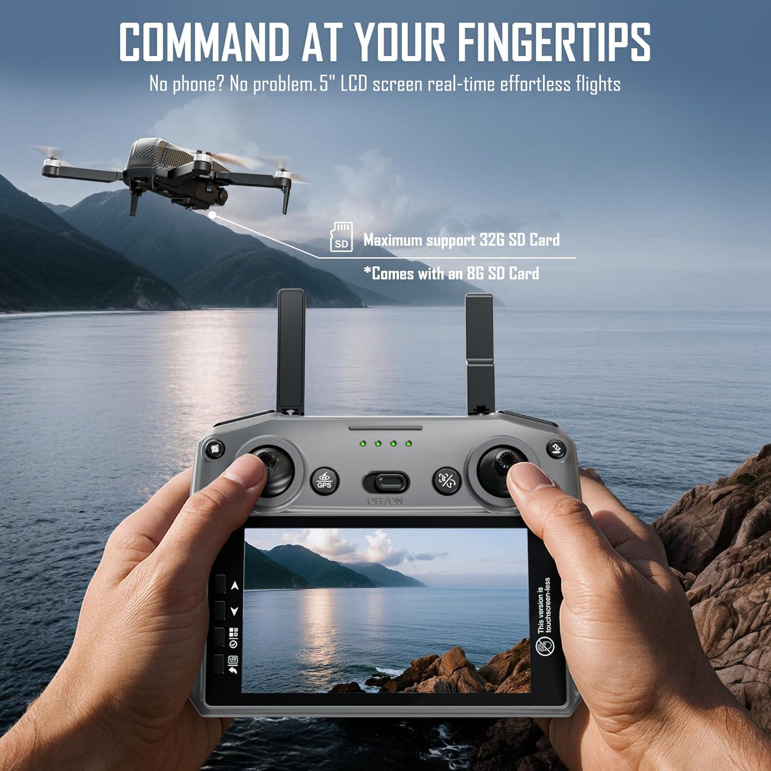 Drone GPS Punieayi ZY-80 PRO con cámara 4K y 90 min vuelo