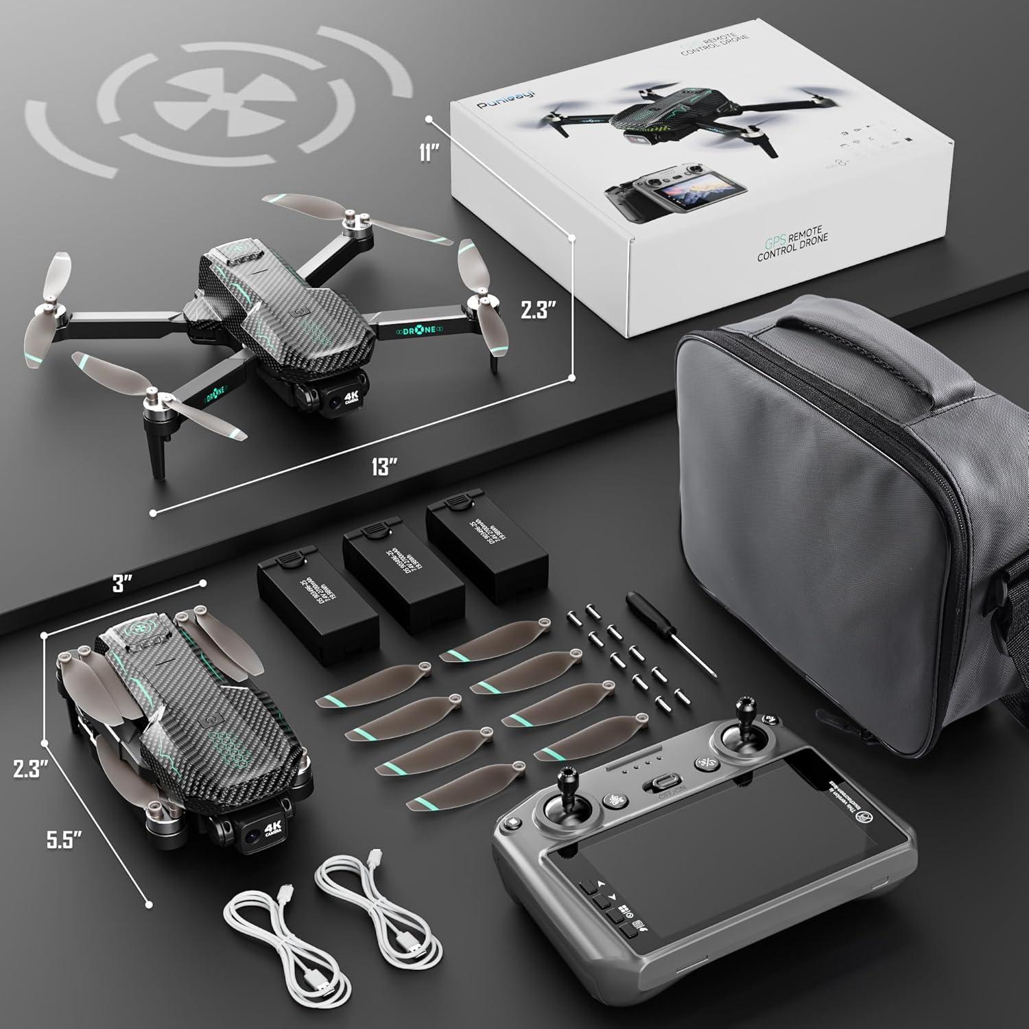 Drone GPS Punieayi ZY-80 PRO con cámara 4K y 90 min vuelo