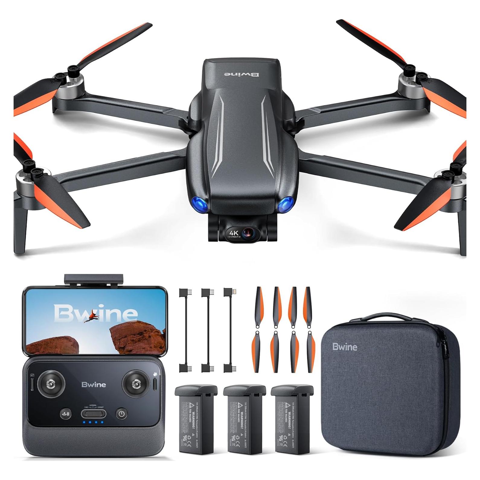 Bwine F7MINI 4K Video 8K Photo Drones with Camera for Adults, 3-Axis Gimbal EIS, 96Mins, 249g FAA-exempt, Over 6KM Transmission, AI GPS Smart Return, Follow, Waypoint, Orbit Fly, Better for Beginner