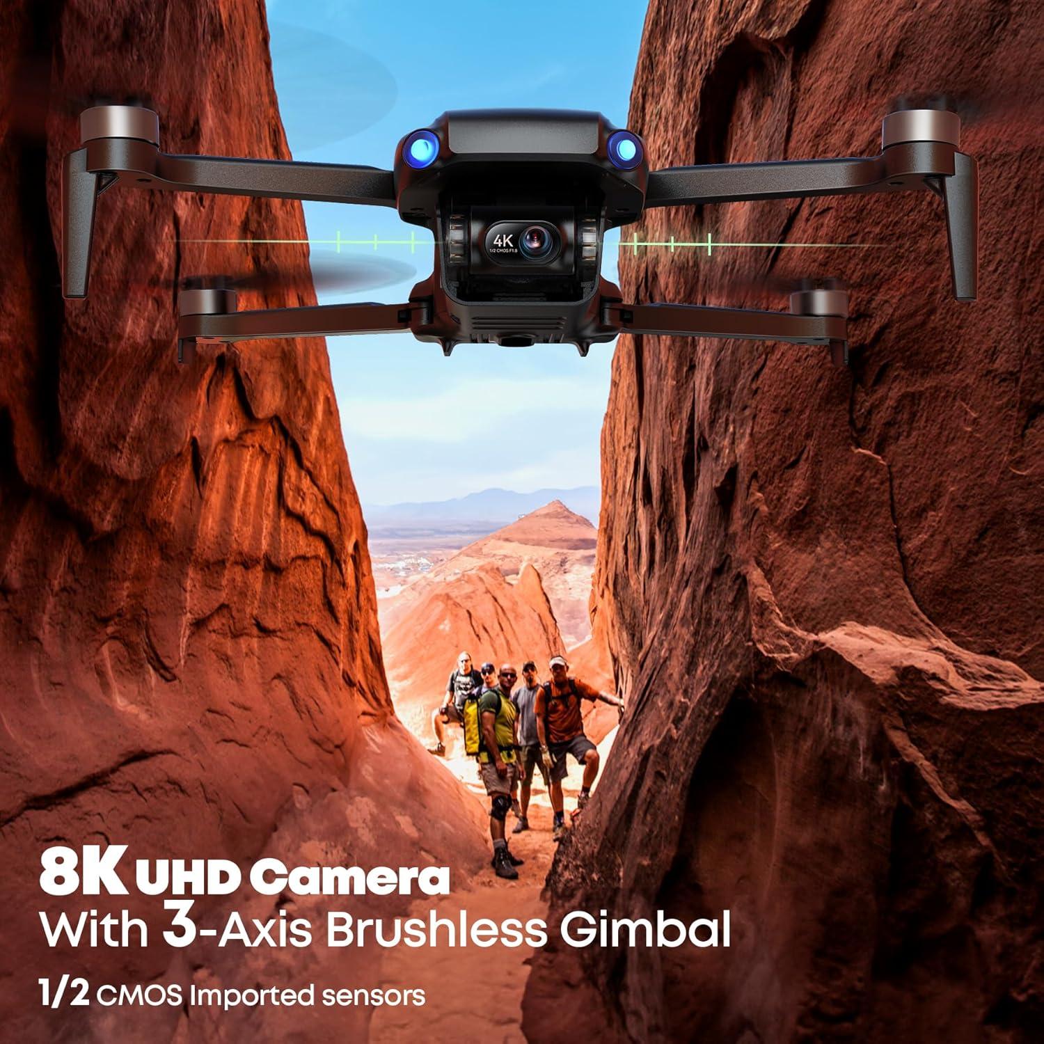 Bwine F7MINI 4K Video 8K Photo Drones with Camera for Adults, 3-Axis Gimbal EIS, 96Mins, 249g FAA-exempt, Over 6KM Transmission, AI GPS Smart Return, Follow, Waypoint, Orbit Fly, Better for Beginner
