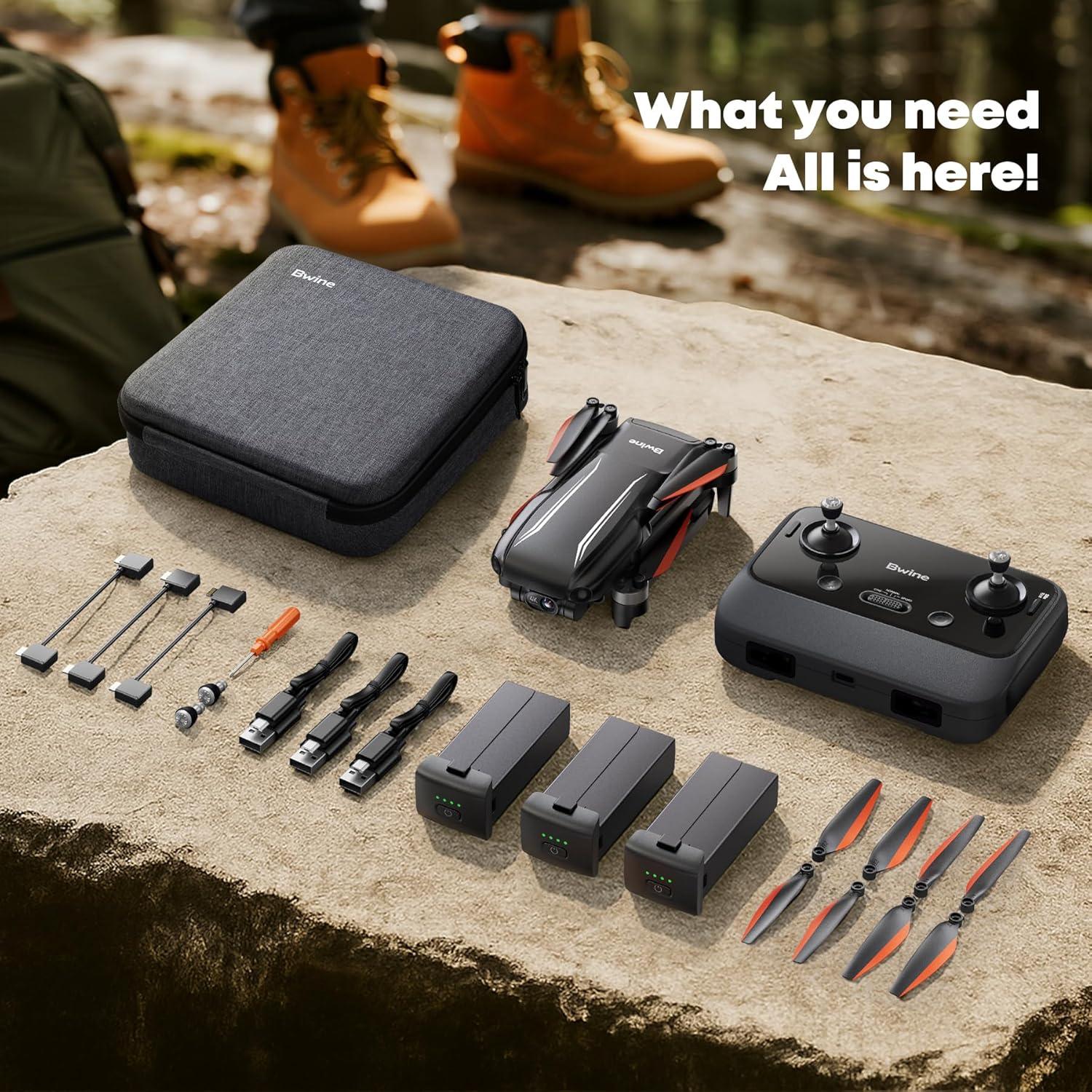 Bwine F7MINI 4K Video 8K Photo Drones with Camera for Adults, 3-Axis Gimbal EIS, 96Mins, 249g FAA-exempt, Over 6KM Transmission, AI GPS Smart Return, Follow, Waypoint, Orbit Fly, Better for Beginner