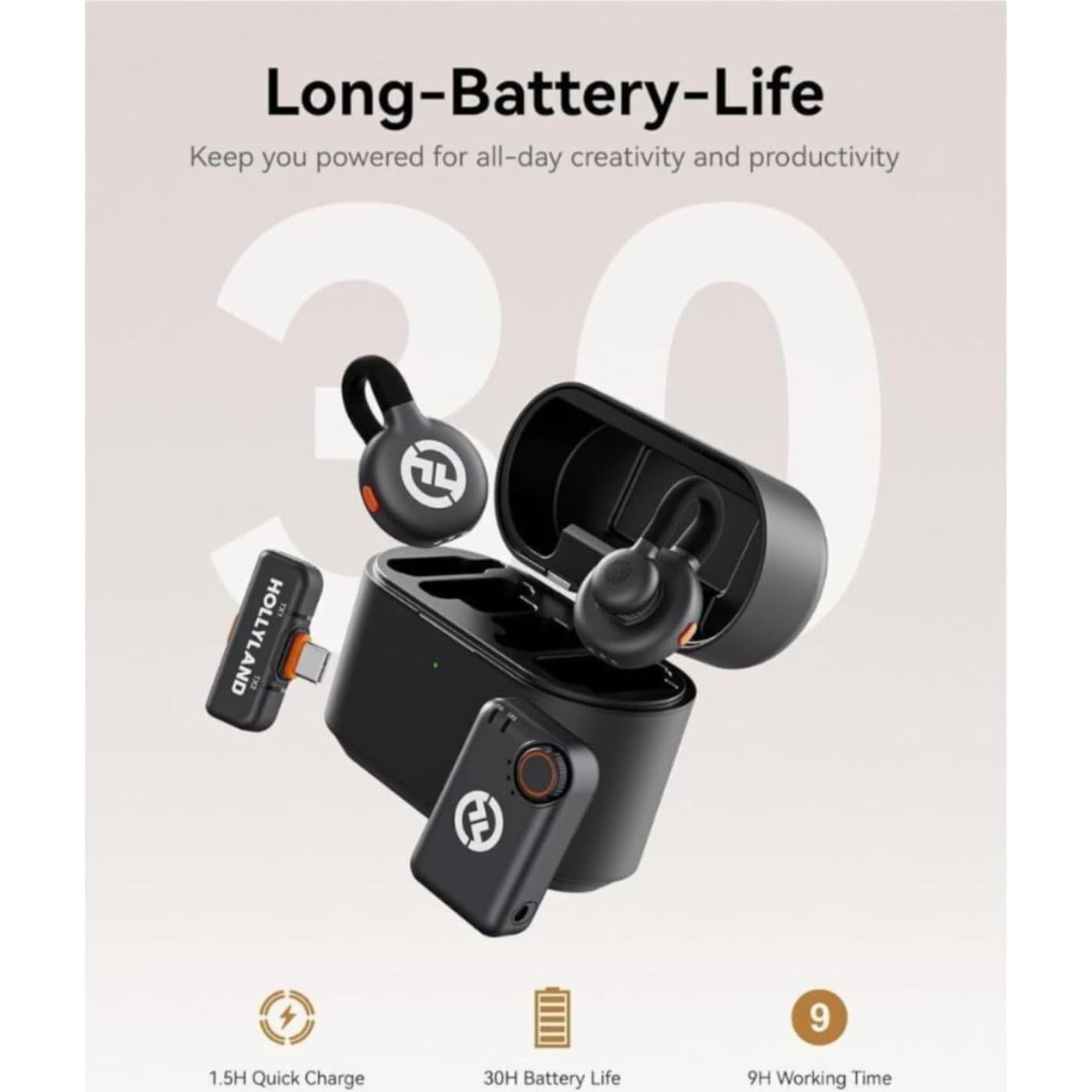 Micrófono Inalámbrico Hollyland Lark M2S Combo con Estuche Maxell