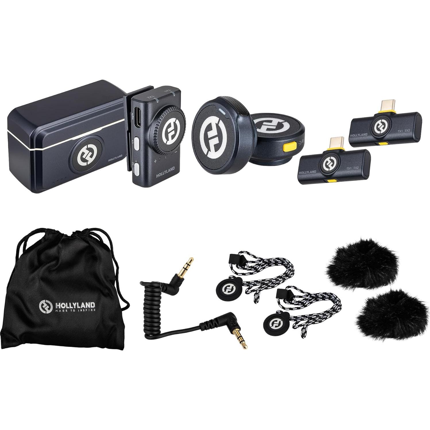 Micrófono Lavalier Inalámbrico Hollyland Lark M2 Duo 2 Personas