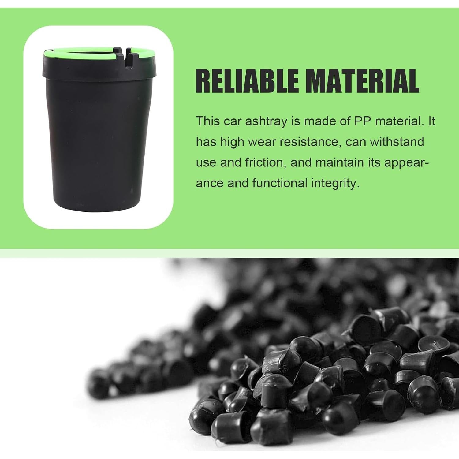 Cenicero de coche MLY sin humo negro, 11x8 cm, a prueba de olores