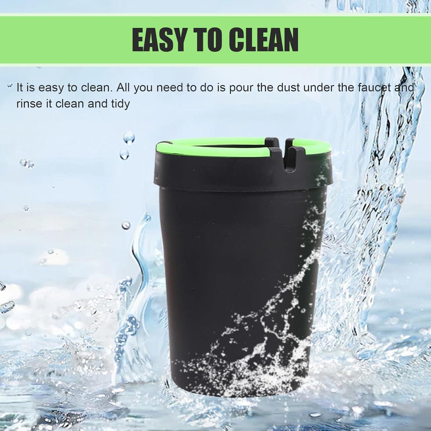 Cenicero de coche MLY sin humo negro, 11x8 cm, a prueba de olores