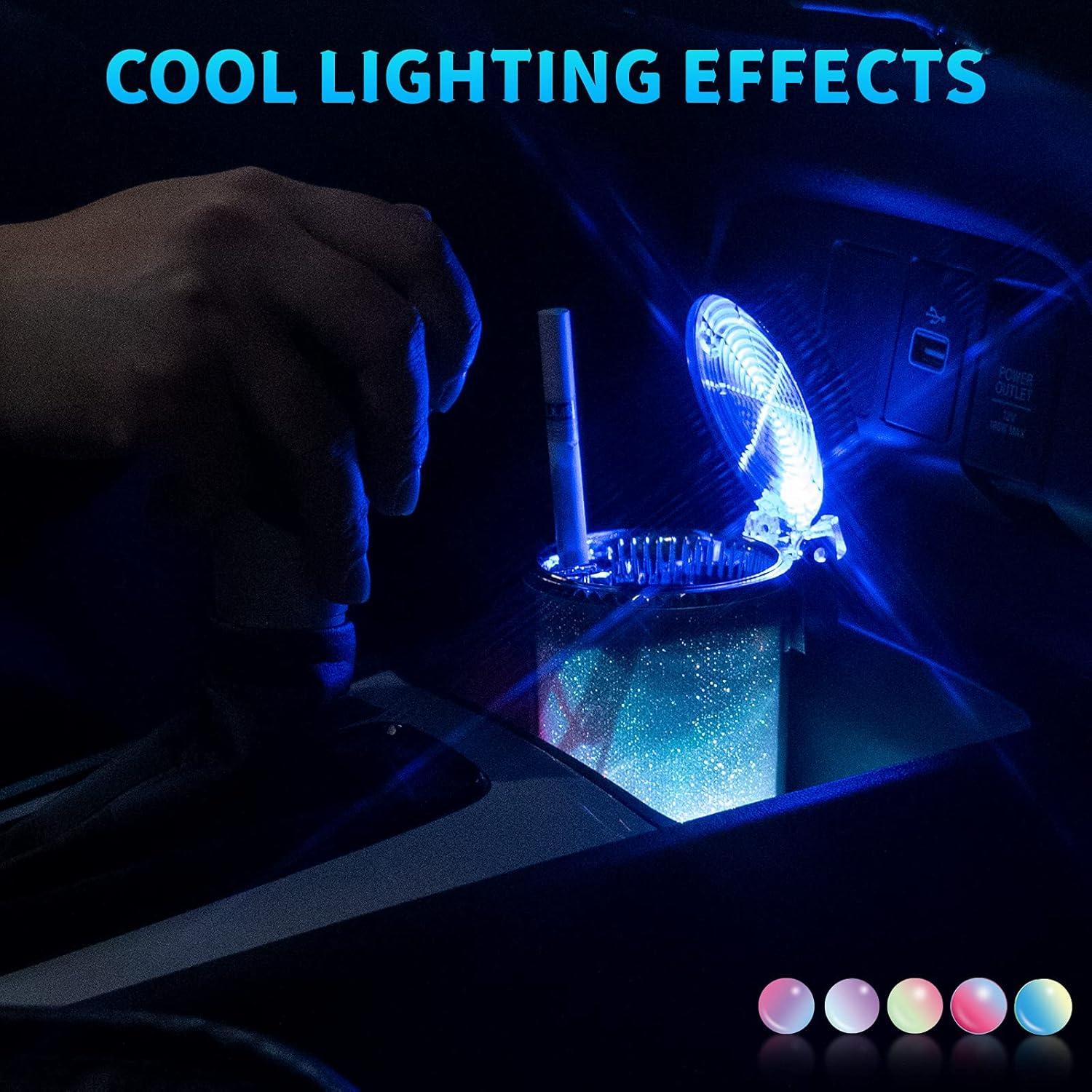 Cenicero de Coche EING Portátil con Luz LED Colorida