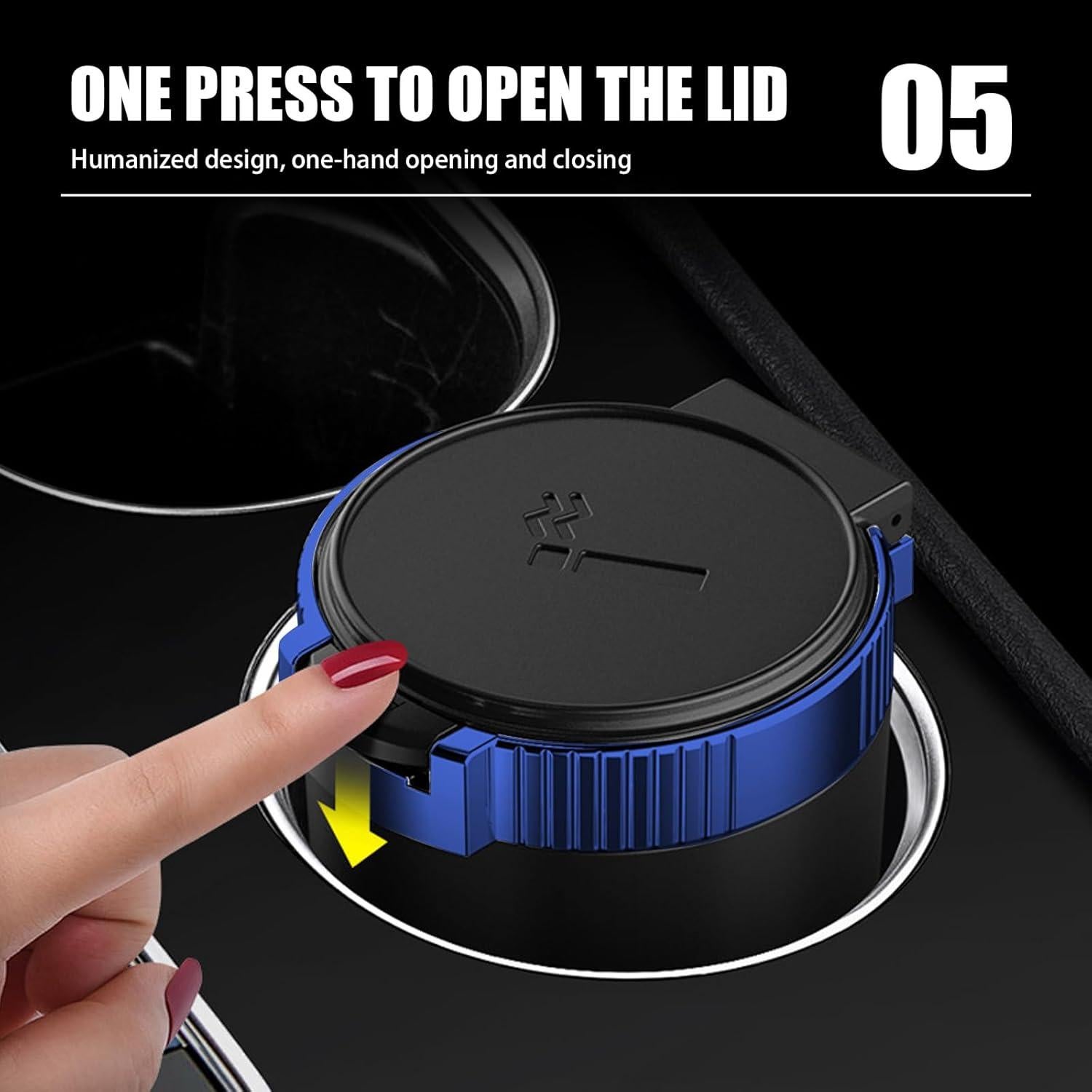 Cenicero de Coche Tesnaao 10 cm Acero Inoxidable Ignífugo