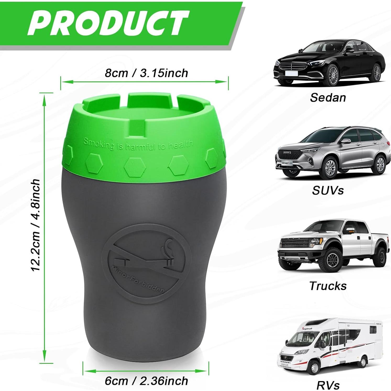 Cenicero de Silicona XSBAIHUO Verde, Antisalpicaduras y Sin Humo