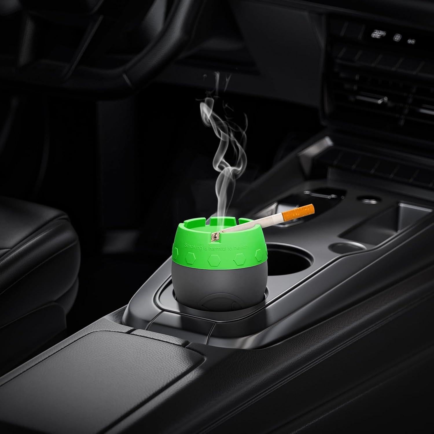 Cenicero de Silicona XSBAIHUO Verde, Antisalpicaduras y Sin Humo