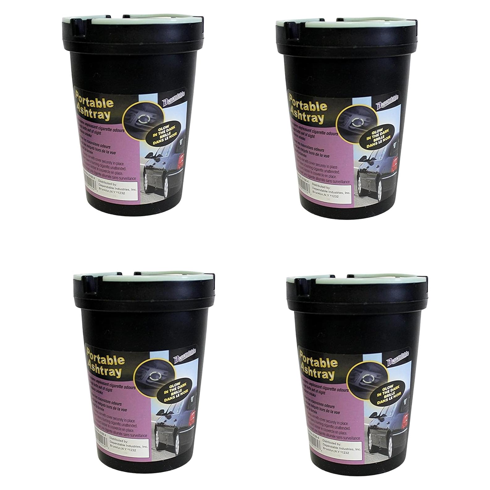 Paquete de 4 Ceniceros Portátiles Autoextinguibles Dependable