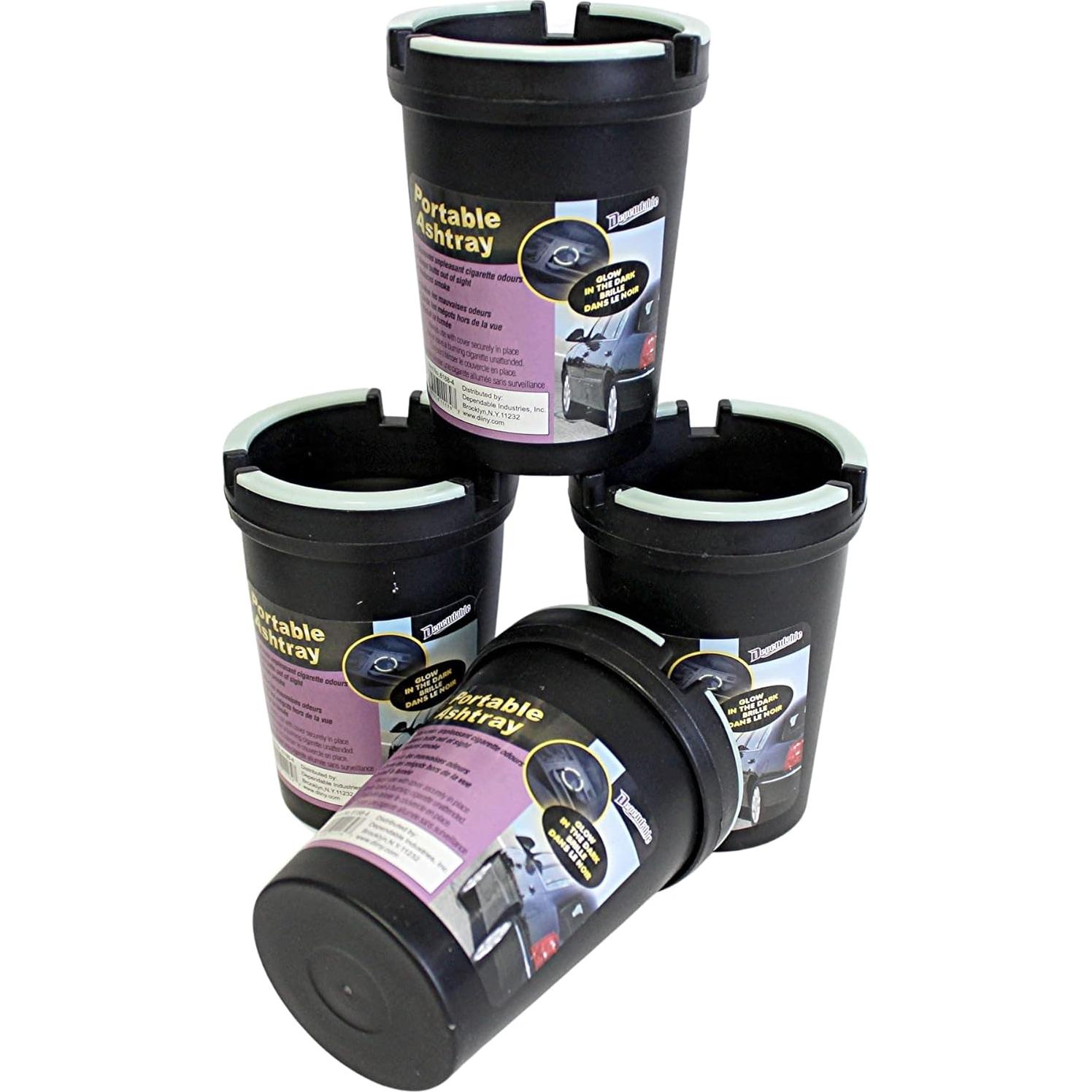 Paquete de 4 Ceniceros Portátiles Autoextinguibles Dependable