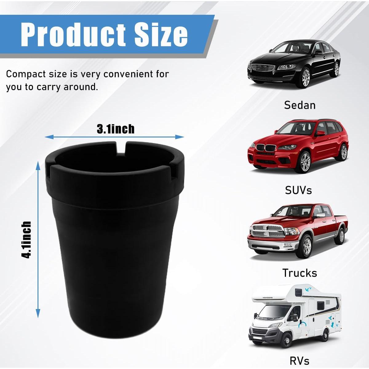 Cenicero de coche Ohleats portátil a prueba de humo y olores