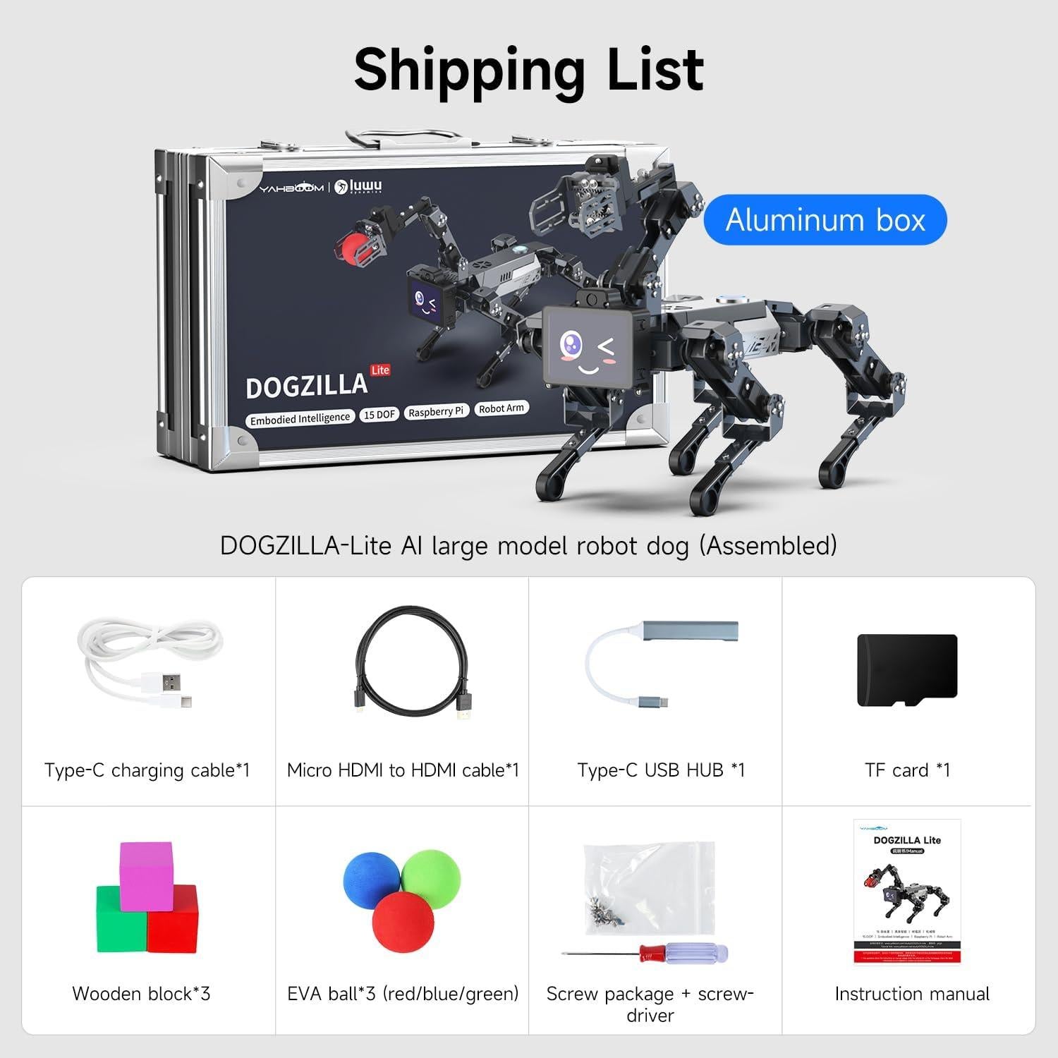 Perro Robot Inteligente Yahboom DOGZILLA-Lite para Raspberry Pi