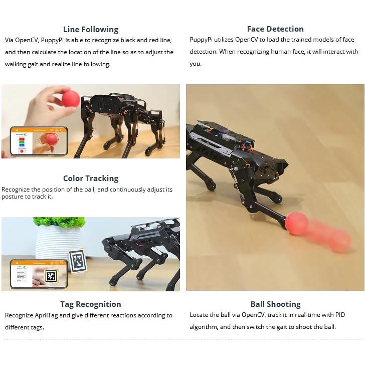 Robot cuadrúpede avanzado Sellvia con visión AI - Kit educativo