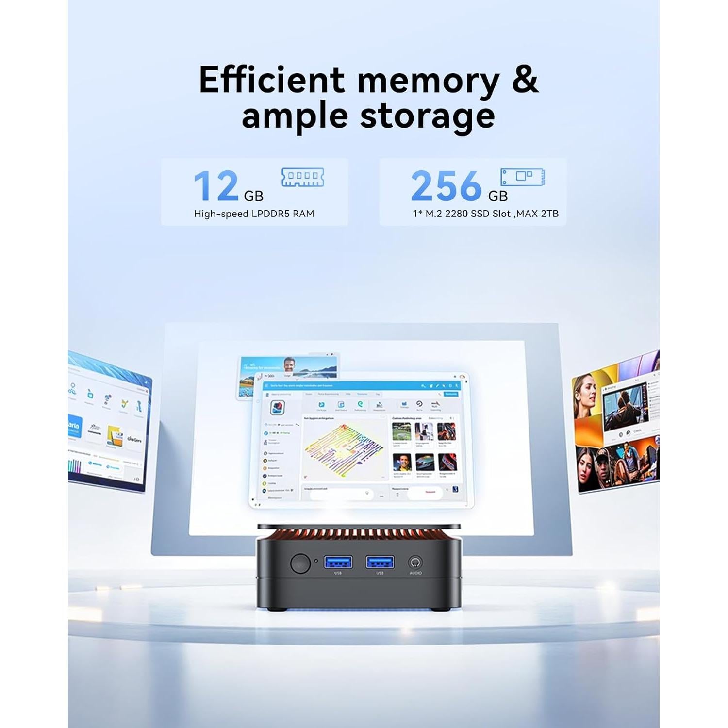 Mini PC KAMRUI Essenx E1, Intel N95, 12GB RAM, 256GB SSD