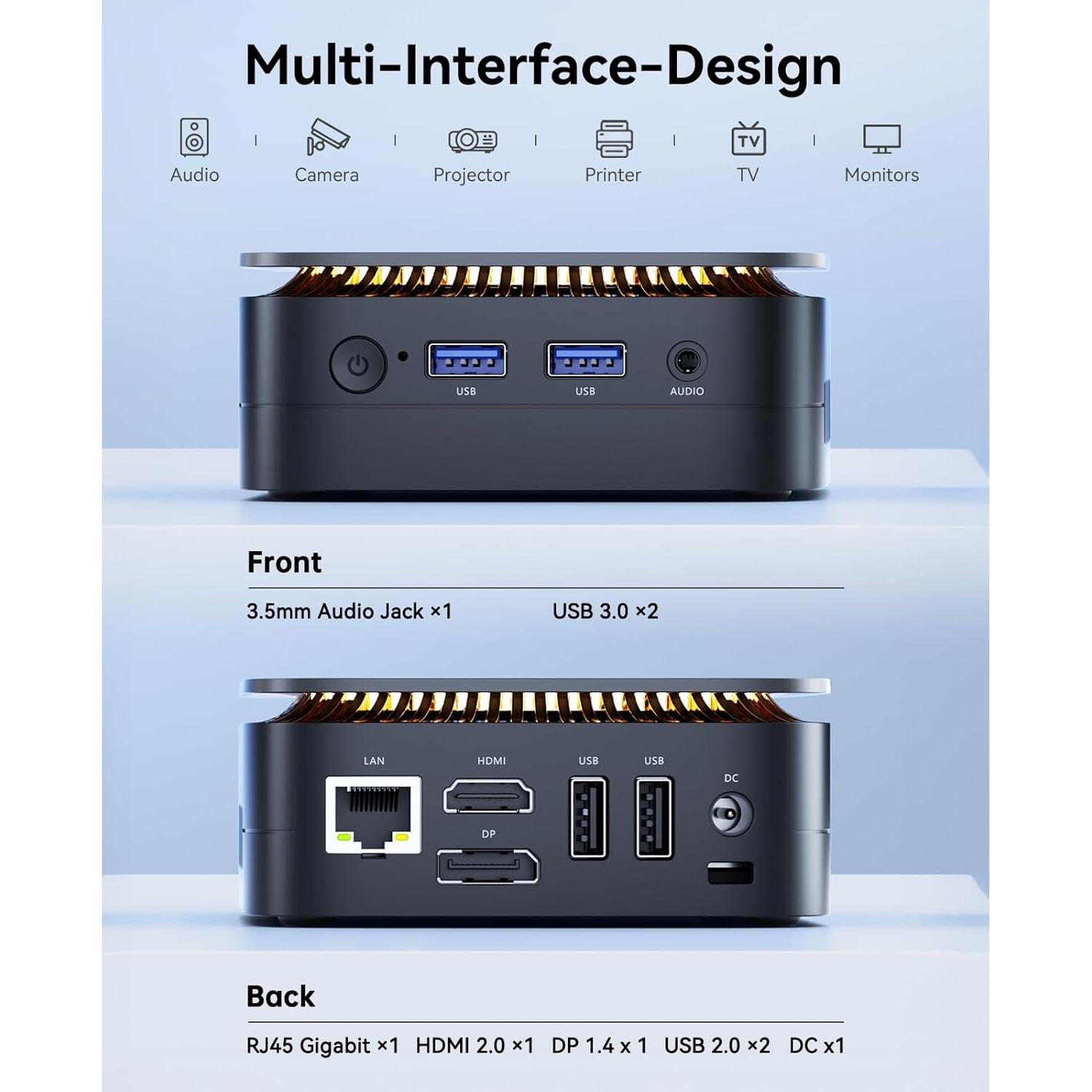 Mini PC KAMRUI Essenx E1, Intel N95, 12GB RAM, 256GB SSD