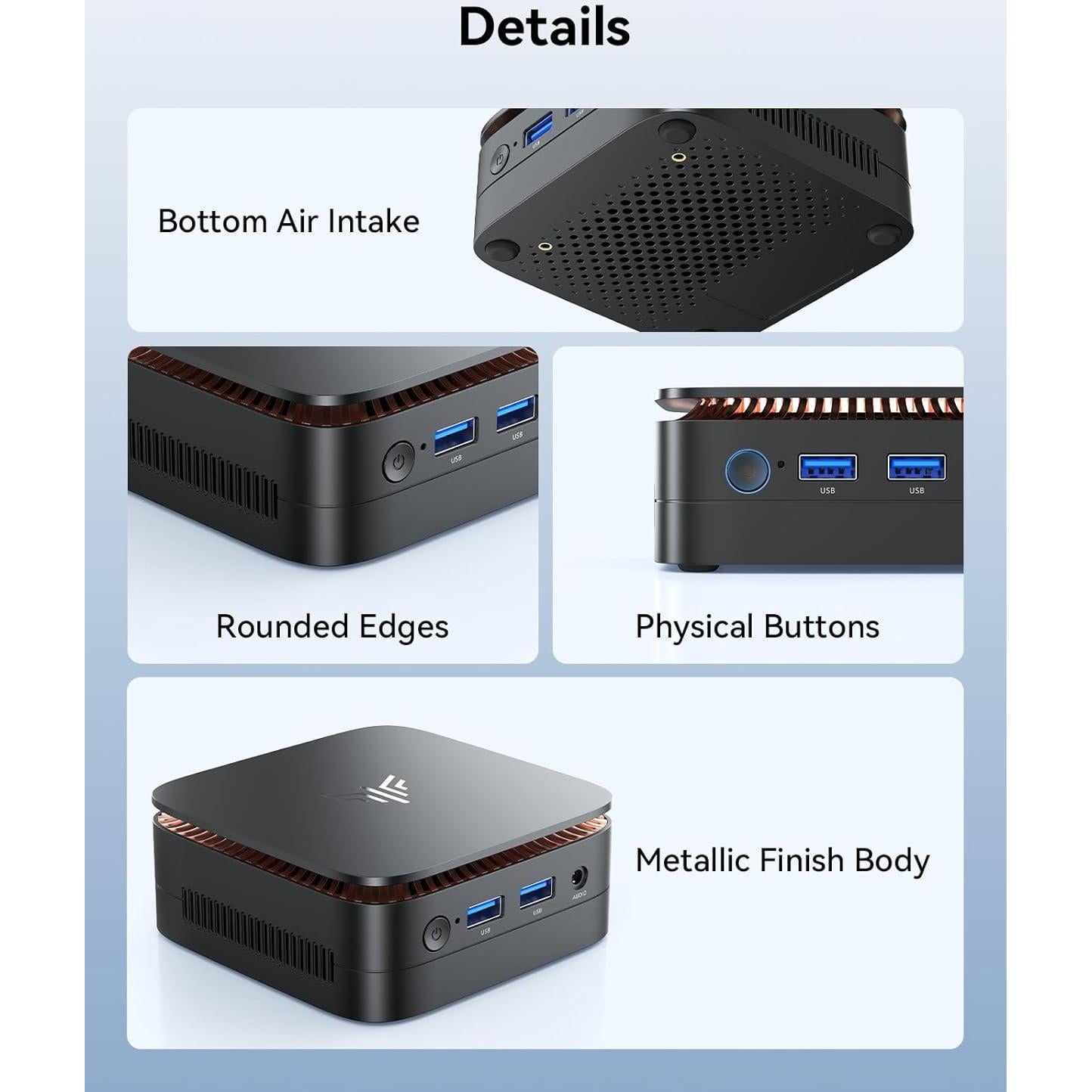 Mini PC KAMRUI Essenx E1, Intel N95, 12GB RAM, 256GB SSD