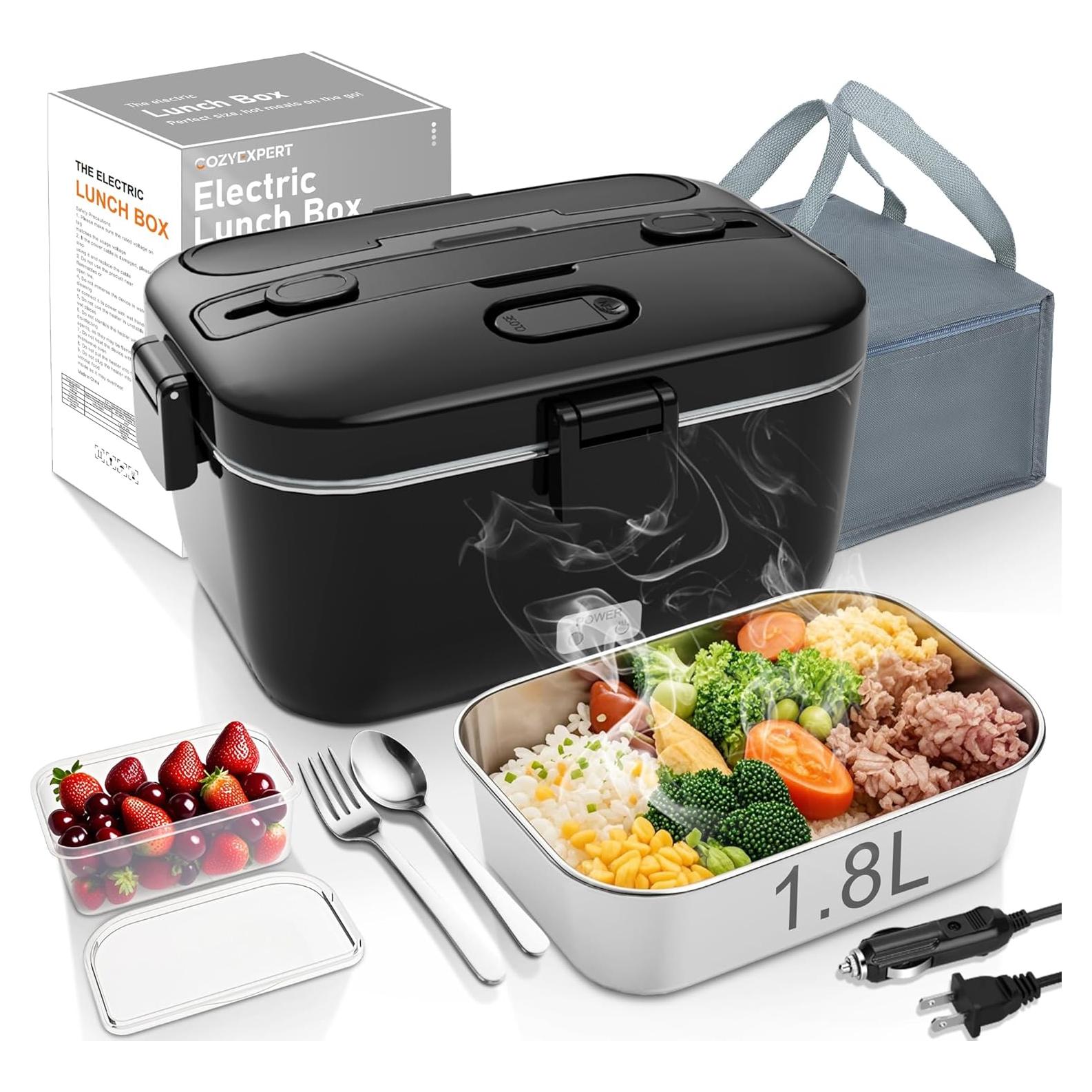 Lonchera Eléctrica COZYEXPERT 1.8L 100W Portátil Negro