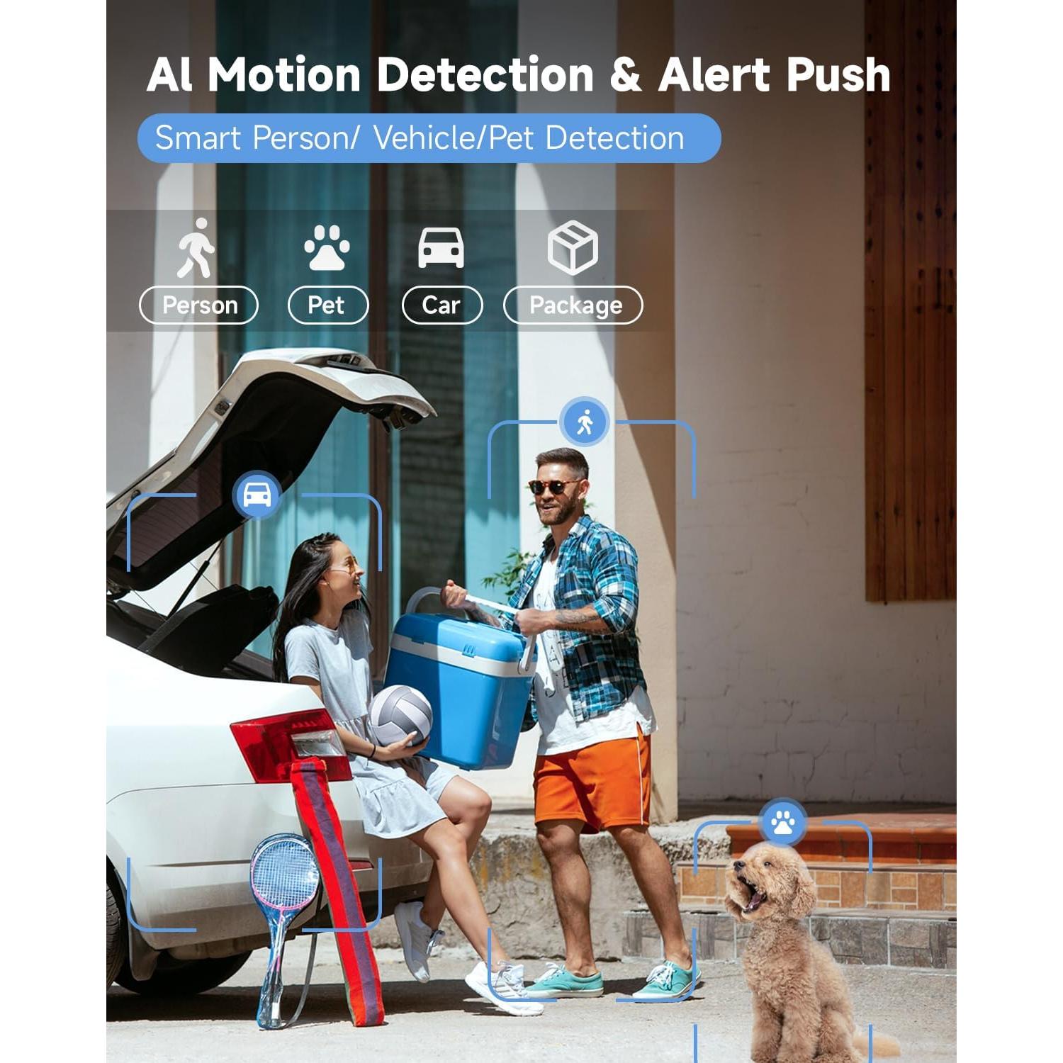 Cámara de Seguridad Inalámbrica JMCAMDM 2K para Exteriores