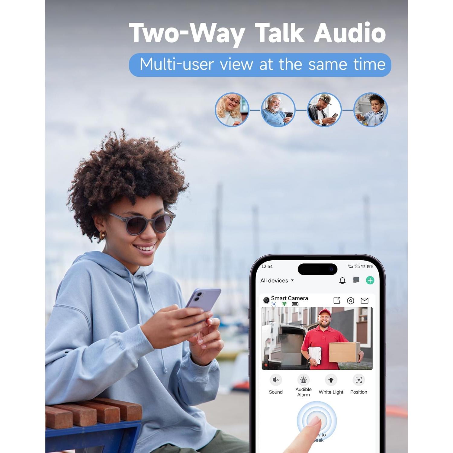 Cámara de Seguridad Inalámbrica JMCAMDM 2K para Exteriores