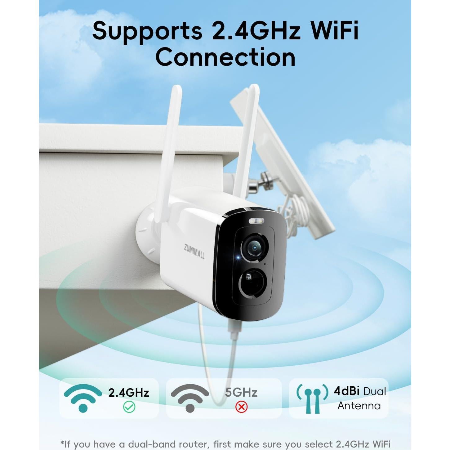 Cámara de Seguridad Solar Inalámbrica ZUMIMALL X6K 2K IP66