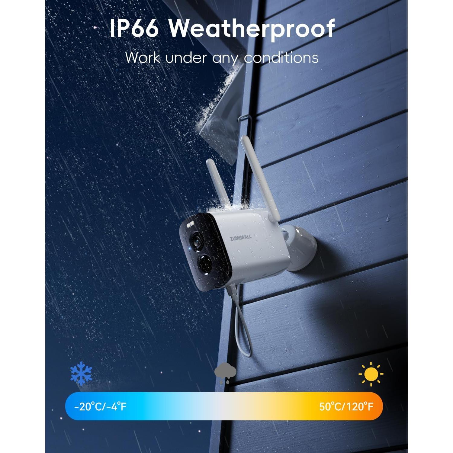 Cámara de Seguridad Solar Inalámbrica ZUMIMALL X6K 2K IP66