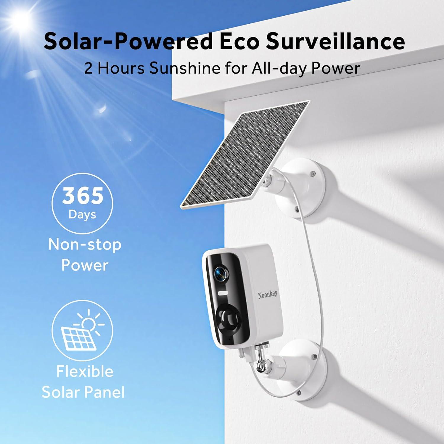 Cámara de Seguridad Solar 4MP Noonkey Inalámbrica IP65