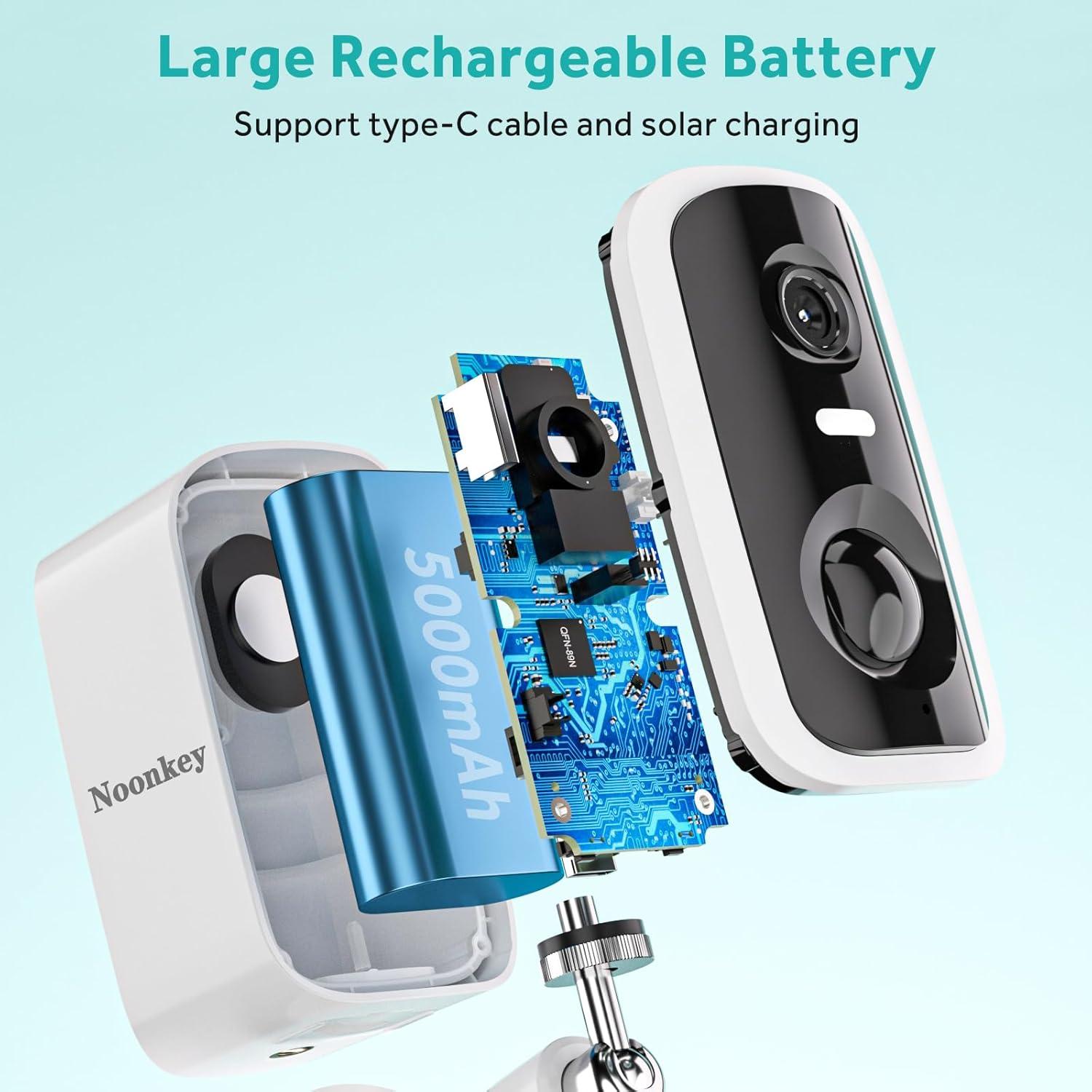 Cámara de Seguridad Solar 4MP Noonkey Inalámbrica IP65