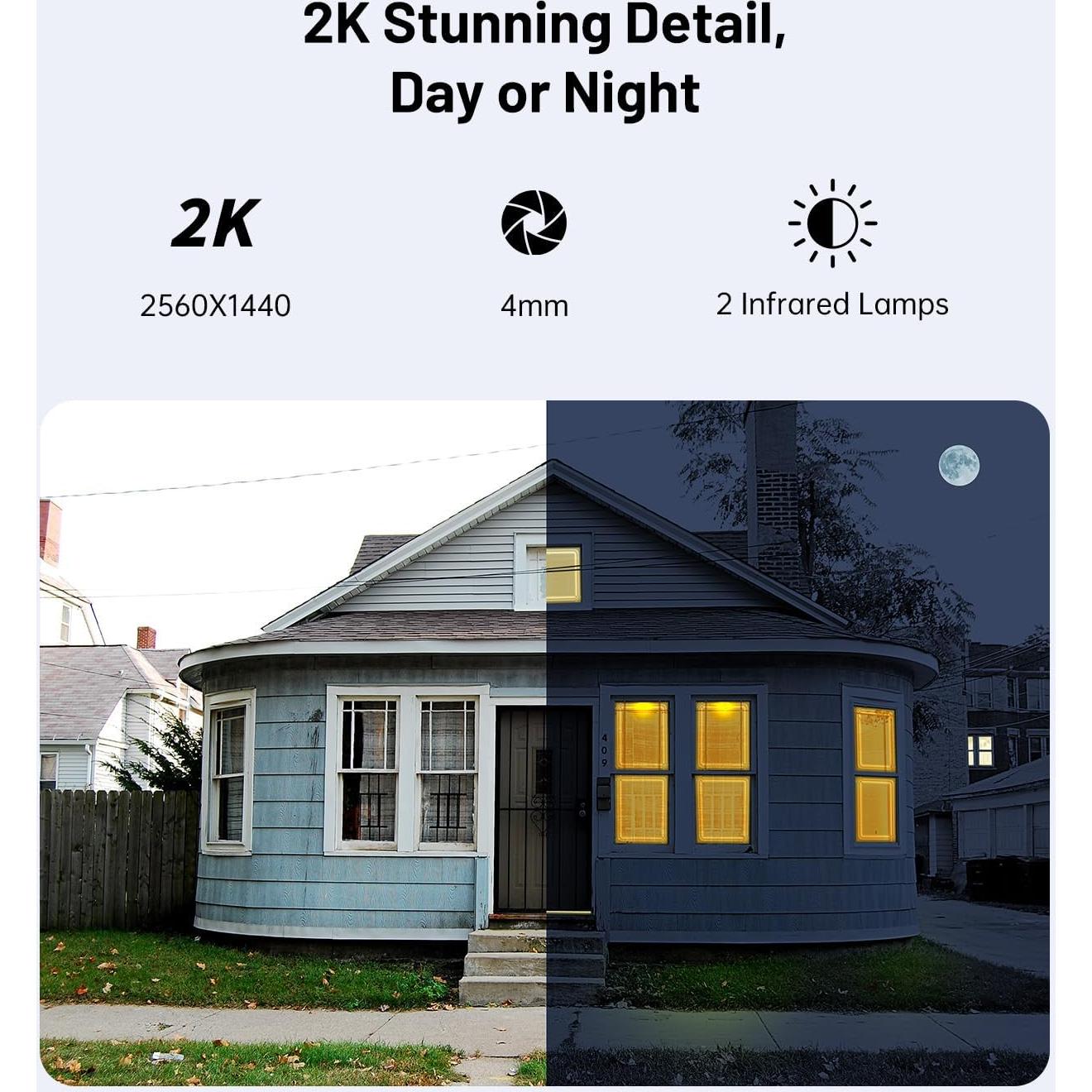 Cámara de Seguridad Inalámbrica JWQPO 2K con Batería y AI