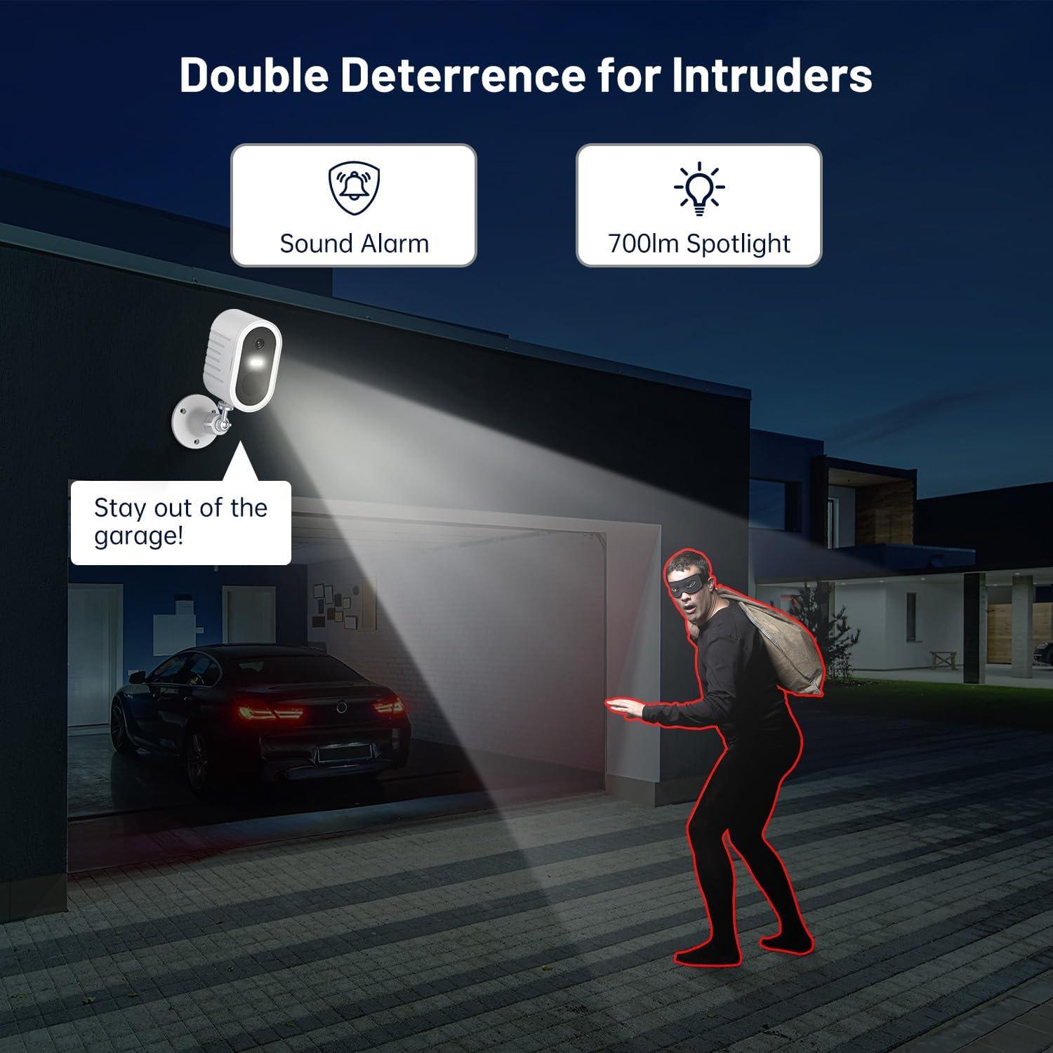 Cámara de Seguridad Inalámbrica JWQPO 2K con Batería y AI