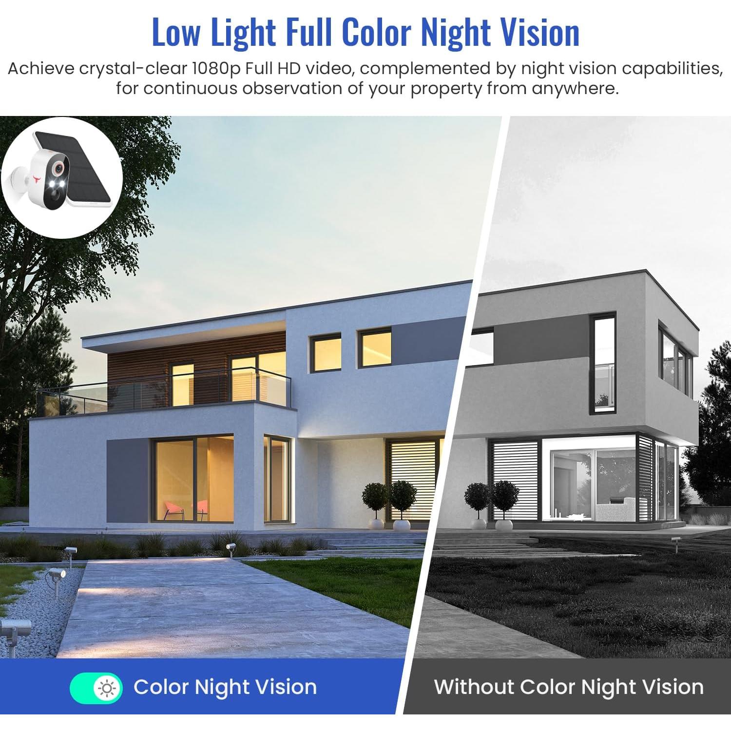 Cámara de Seguridad Solar Inalámbrica FineLuck M9 1080p - Paquete de 2