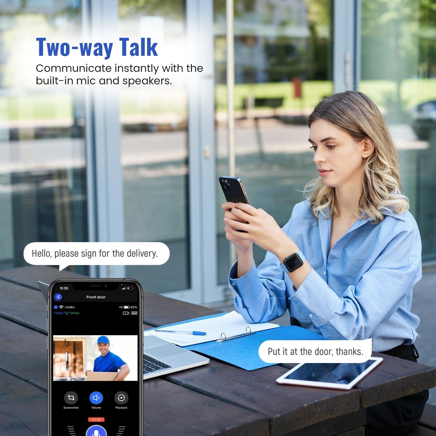 Cámara de Seguridad Solar Inalámbrica FineLuck M9 1080p - Paquete de 2