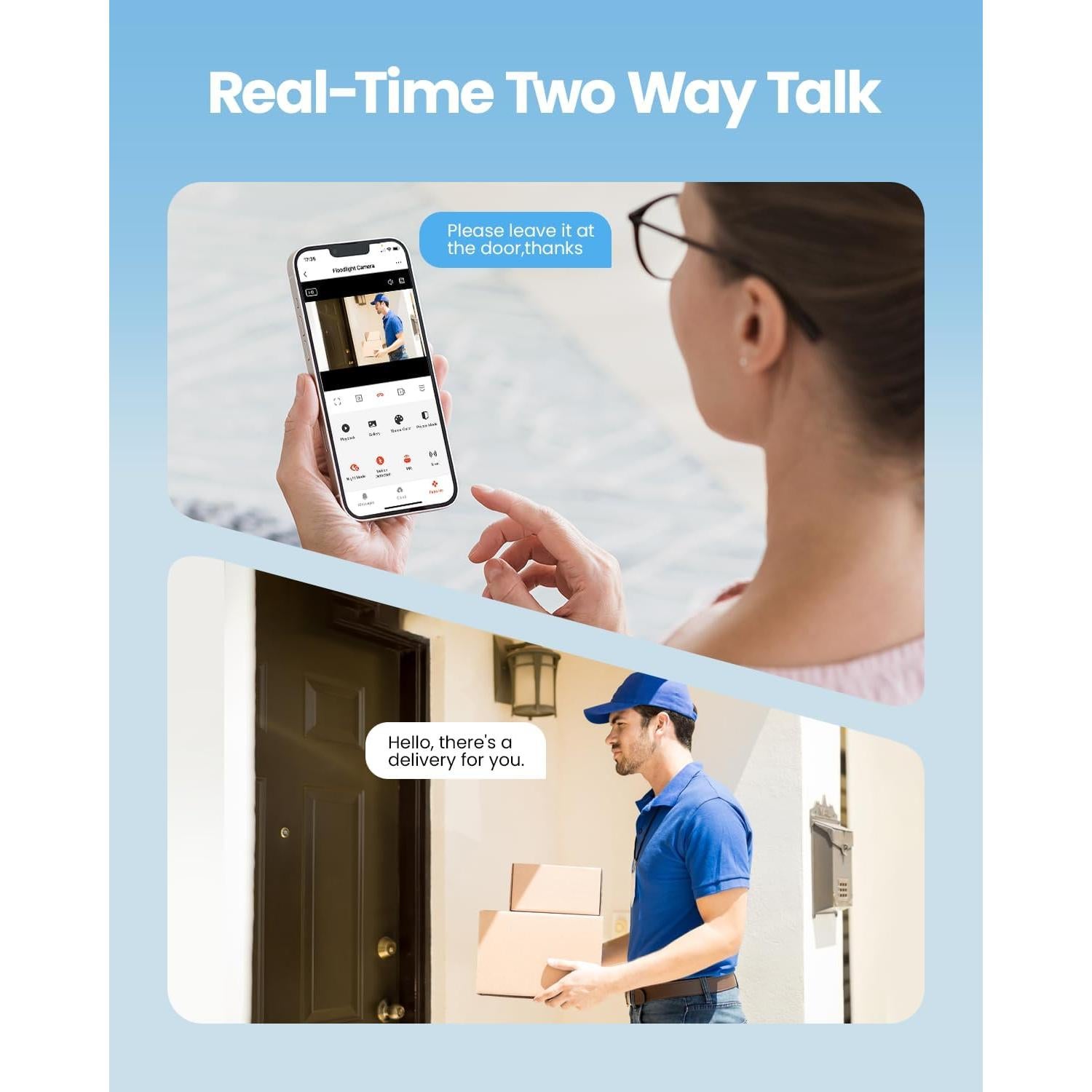 Cámara de Seguridad Olafus 2K QHD con Luz Inundación 55W