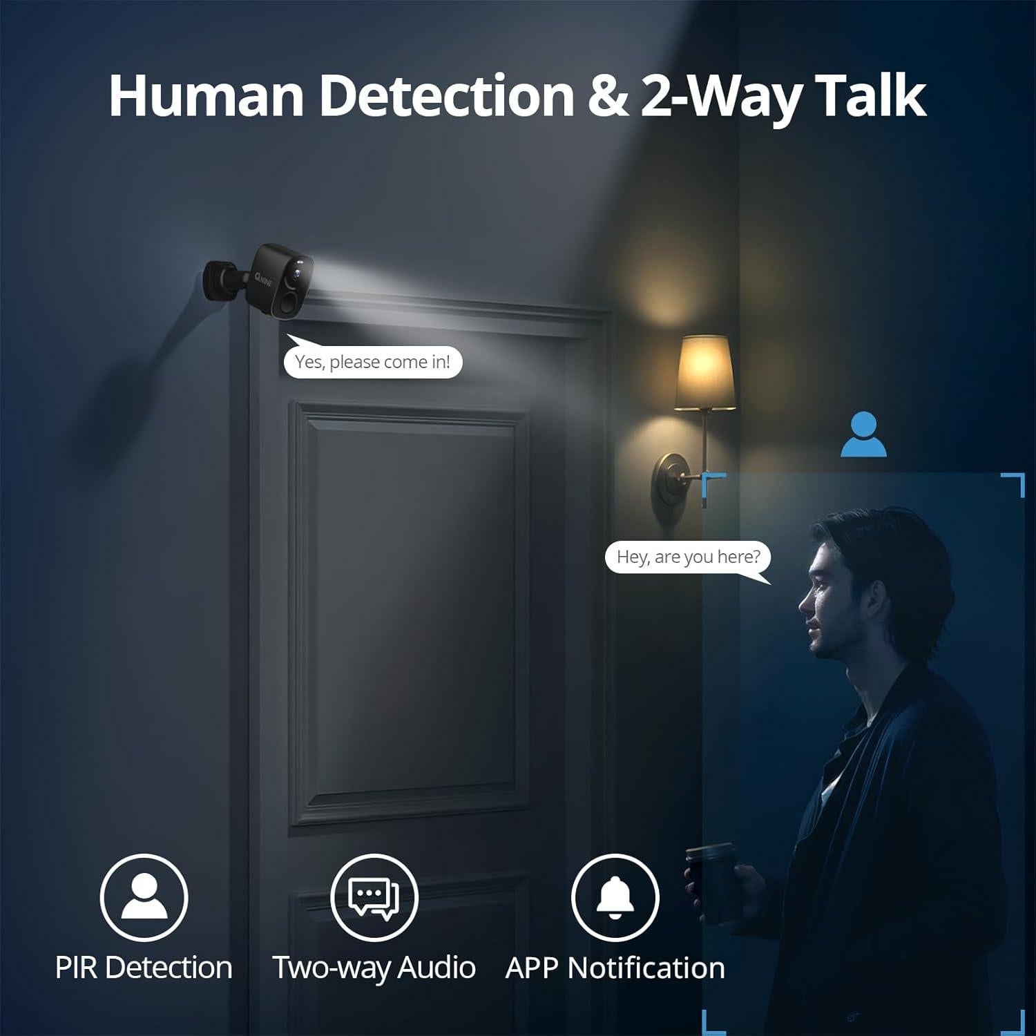 Cámara de Seguridad QNINE Inalámbrica 2K IP66 con Audio