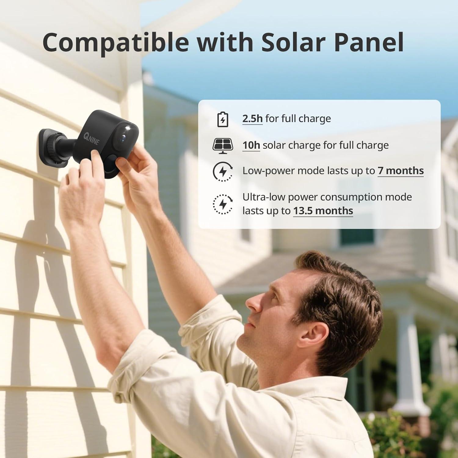 Cámara de Seguridad QNINE Inalámbrica 2K IP66 con Audio