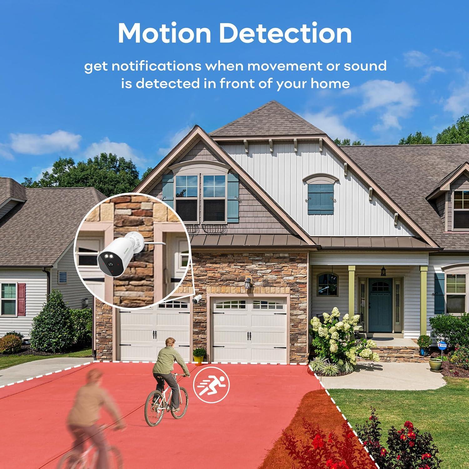 Cámara de Seguridad Exterior adomii 4MP WiFi con Visión Nocturna