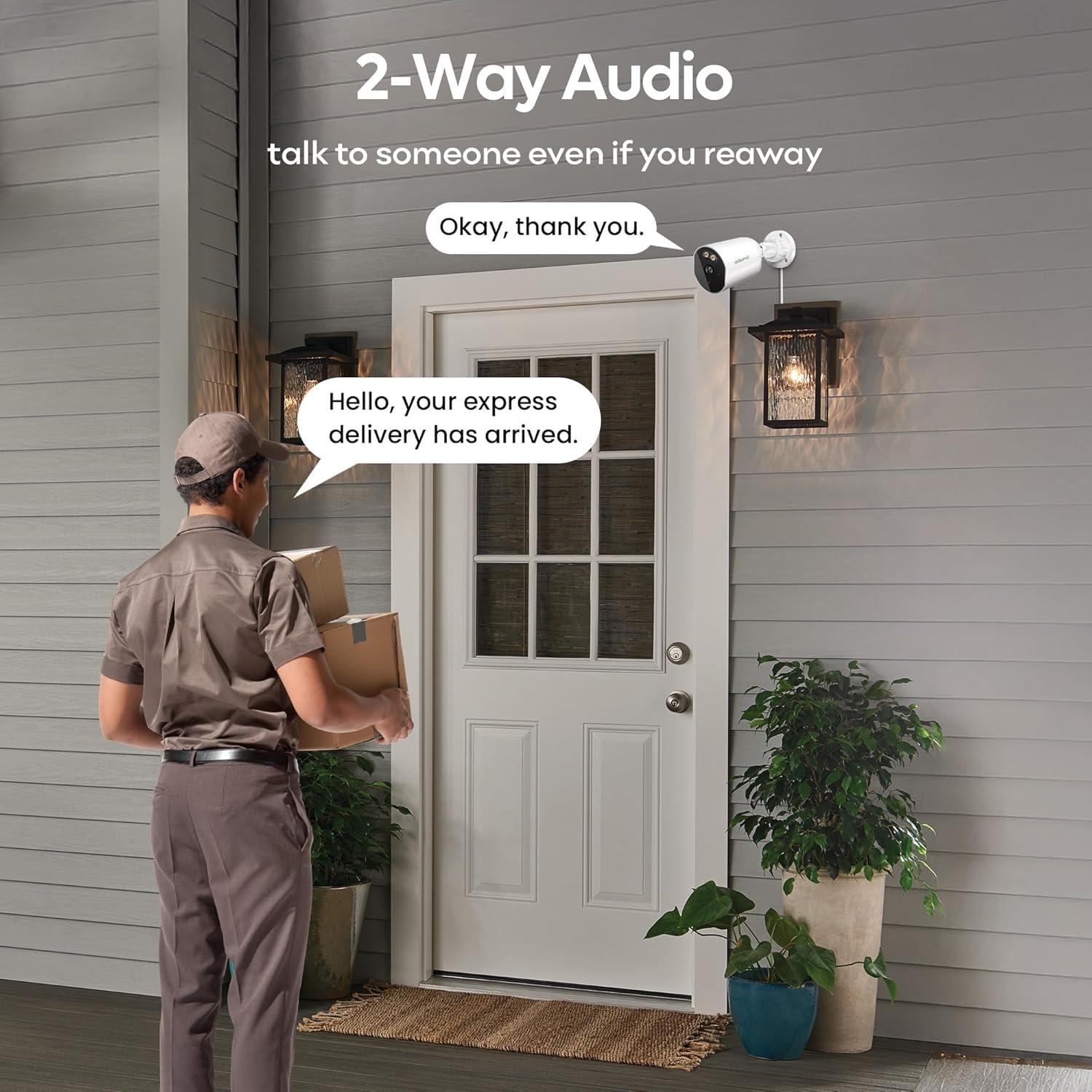 Cámara de Seguridad Exterior adomii 4MP WiFi con Visión Nocturna